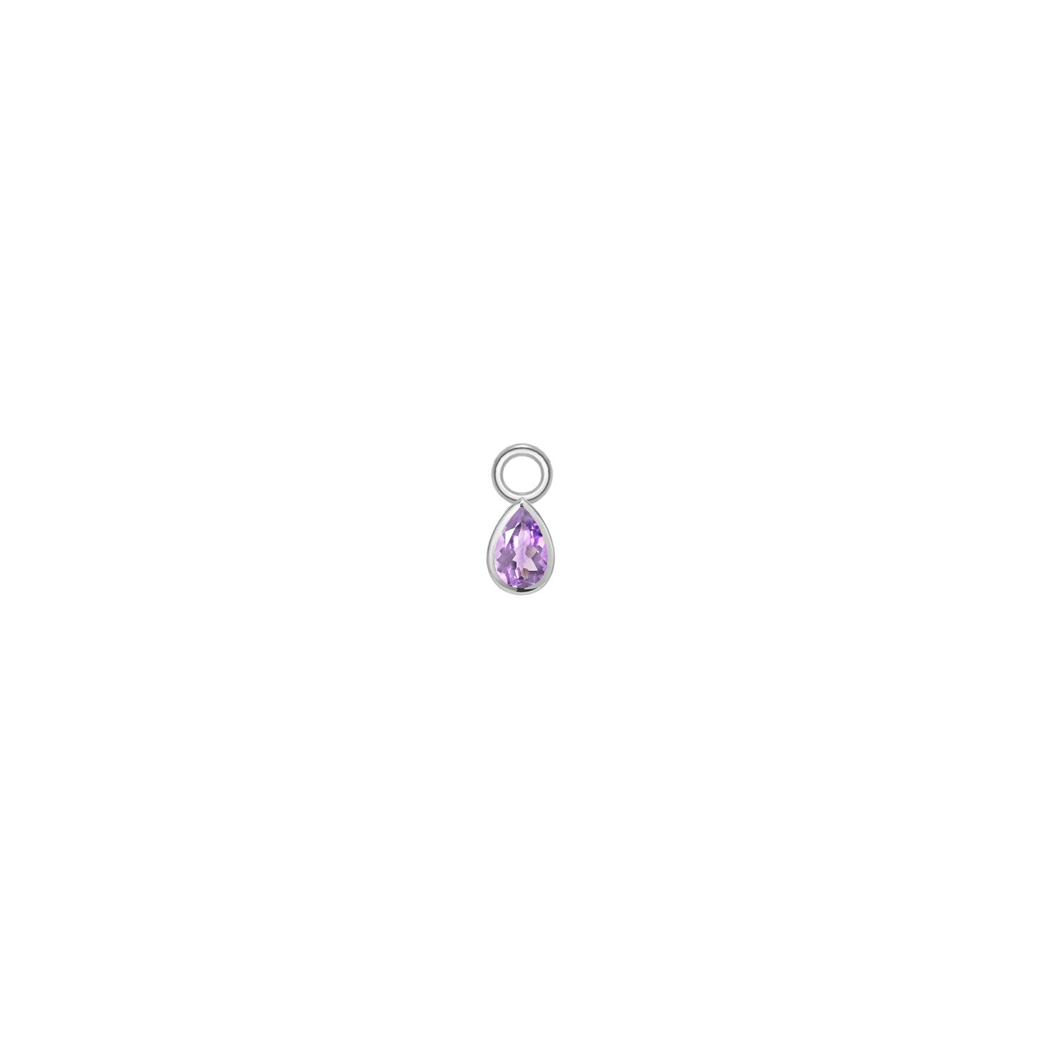 Mini Pear Bezel Charm - Faceted Gemstone