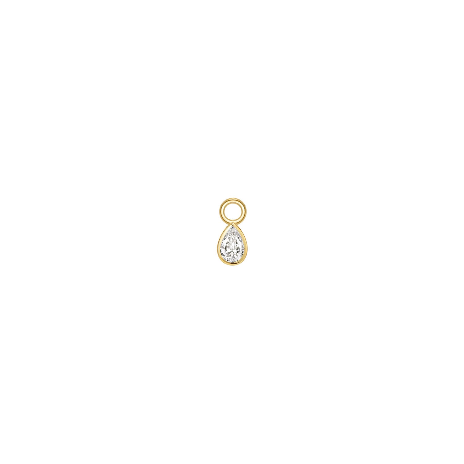 Mini Pear Bezel Charm - Diamond
