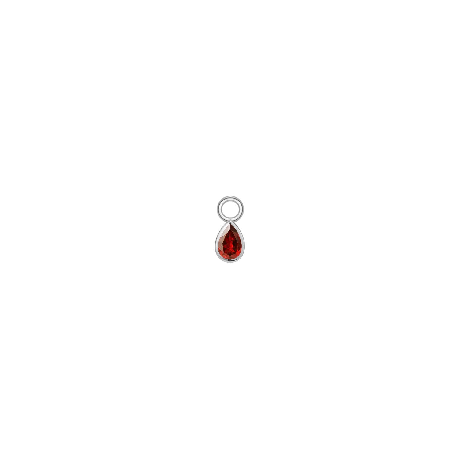 Mini Pear Bezel Charm - Faceted Gemstone