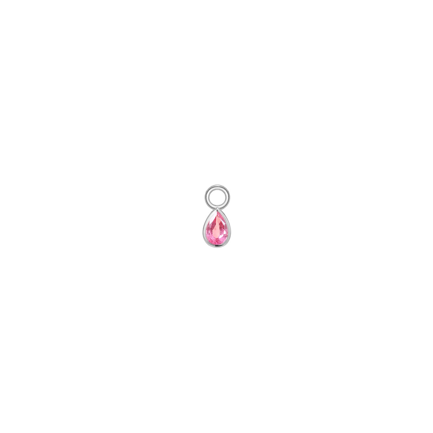 Mini Pear Bezel Charm - Faceted Gemstone