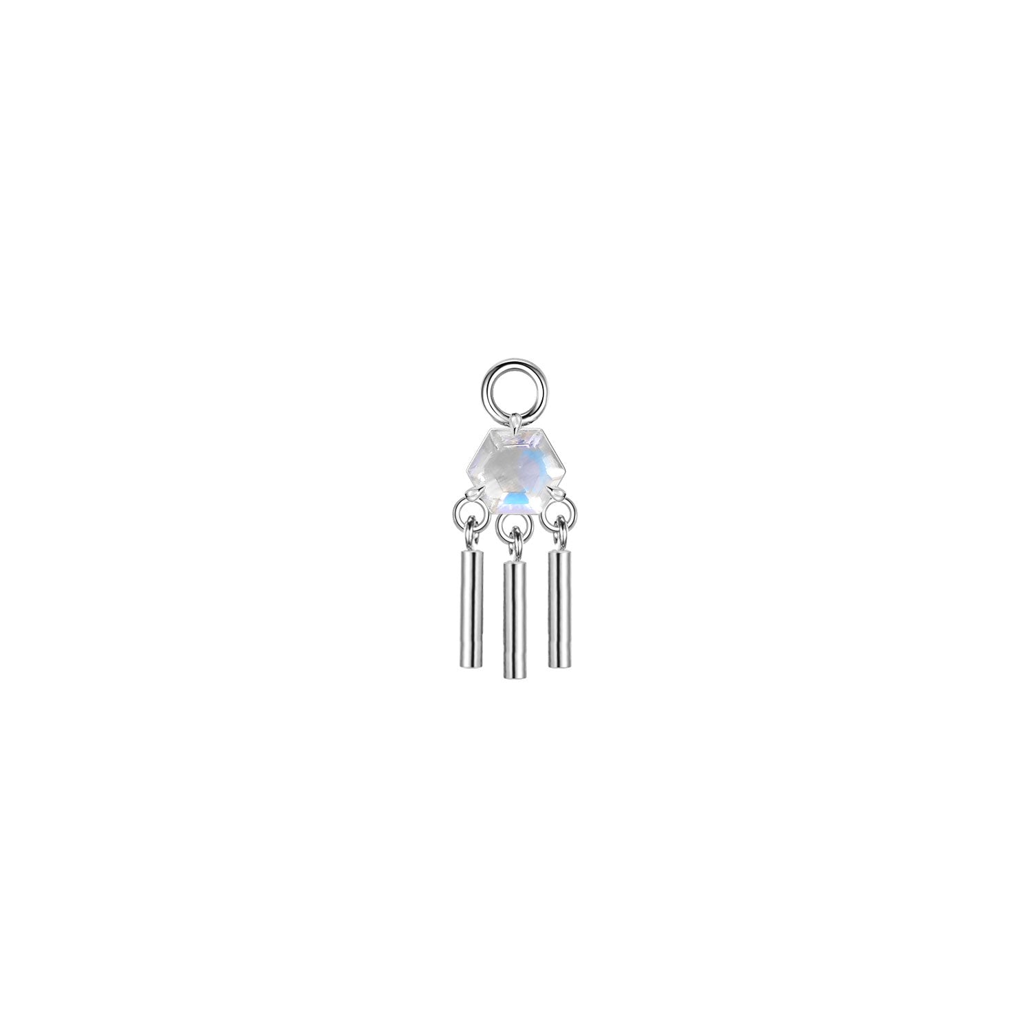 Hexagon Moonstone Wind Chime Charm