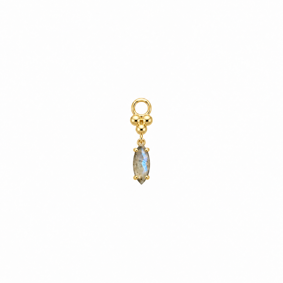3 Bead Cluster Charm with Rose Cut Marquise Labradorite