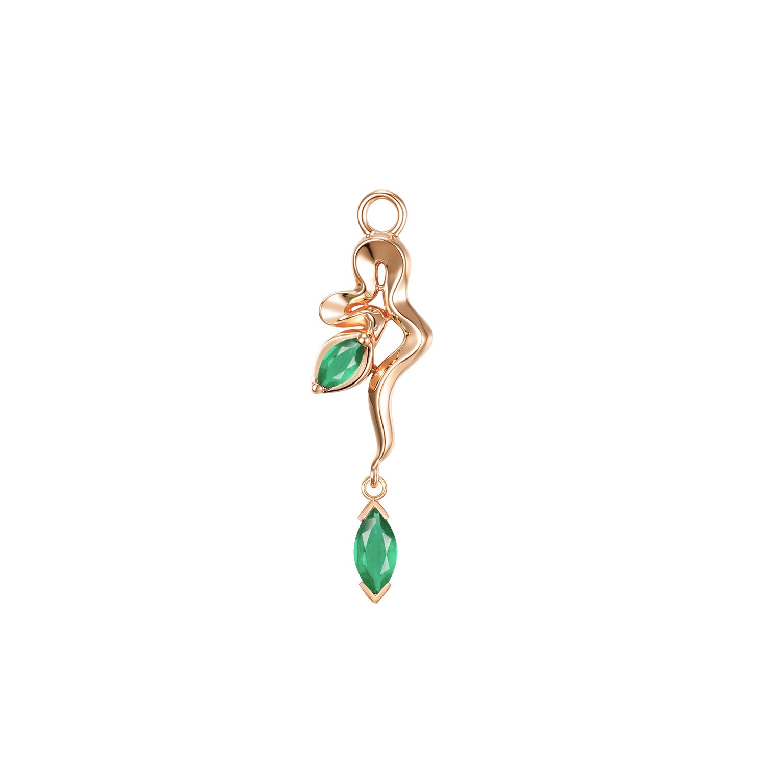 Snake - Amaryllis Charm - Colored Gemstone