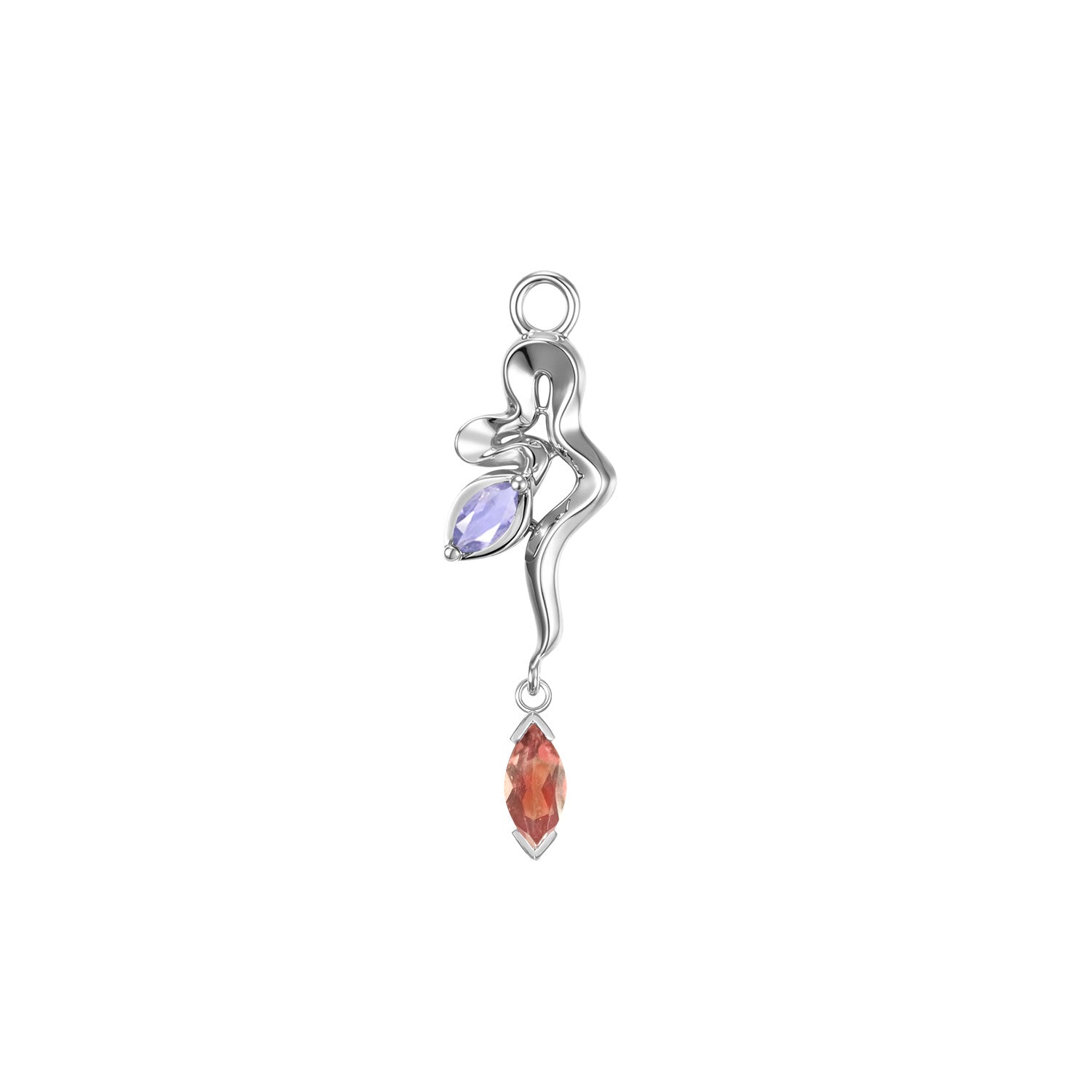 Snake - Amaryllis Charm - Colored Gemstone