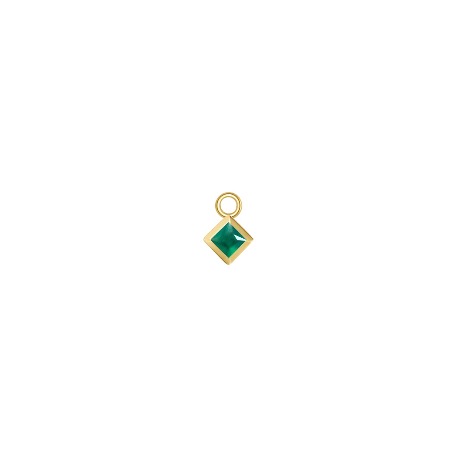 Princess Solitaire Bezel Charm - Colored Gemstone