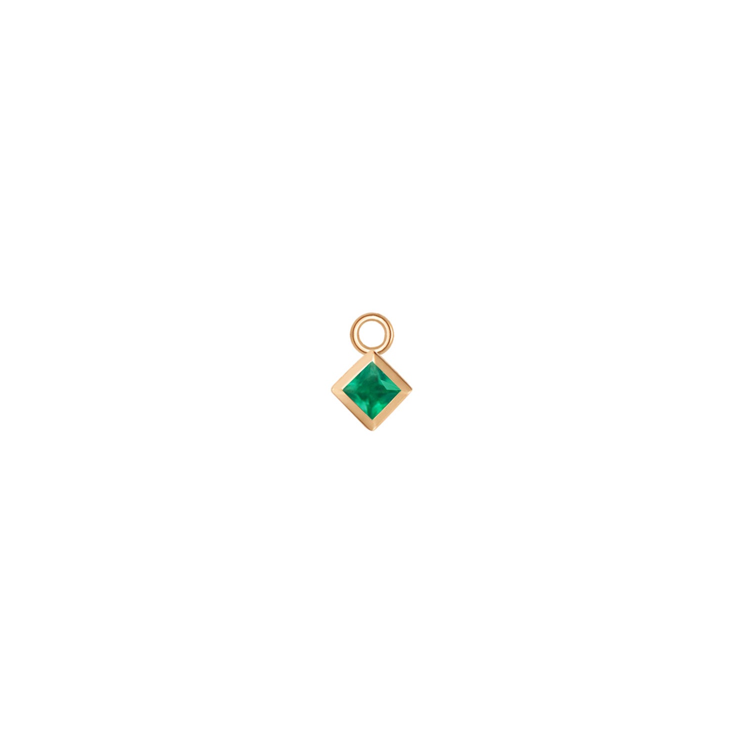 Princess Solitaire Bezel Charm - Colored Gemstone
