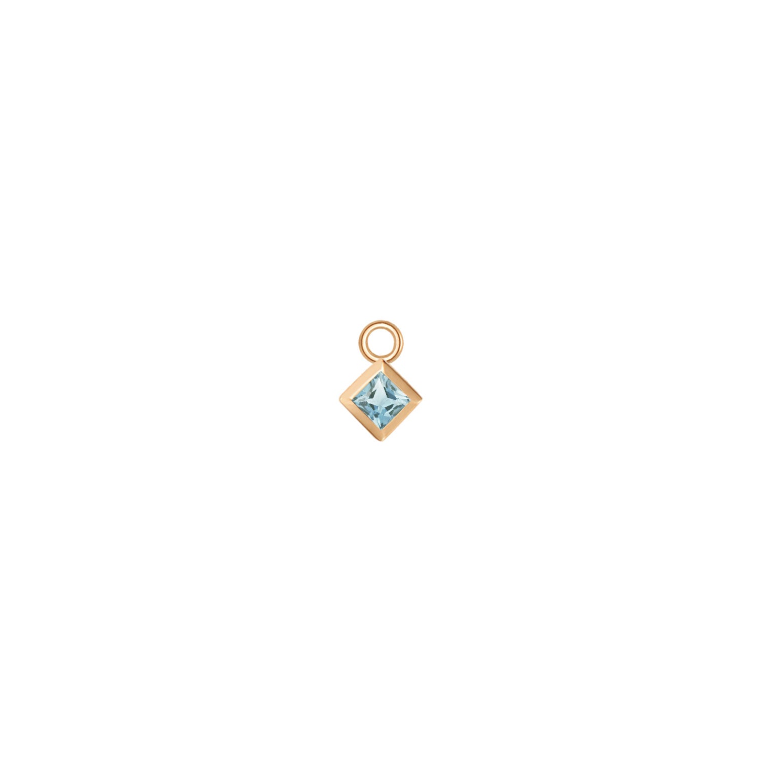 Princess Solitaire Bezel Charm - Colored Gemstone