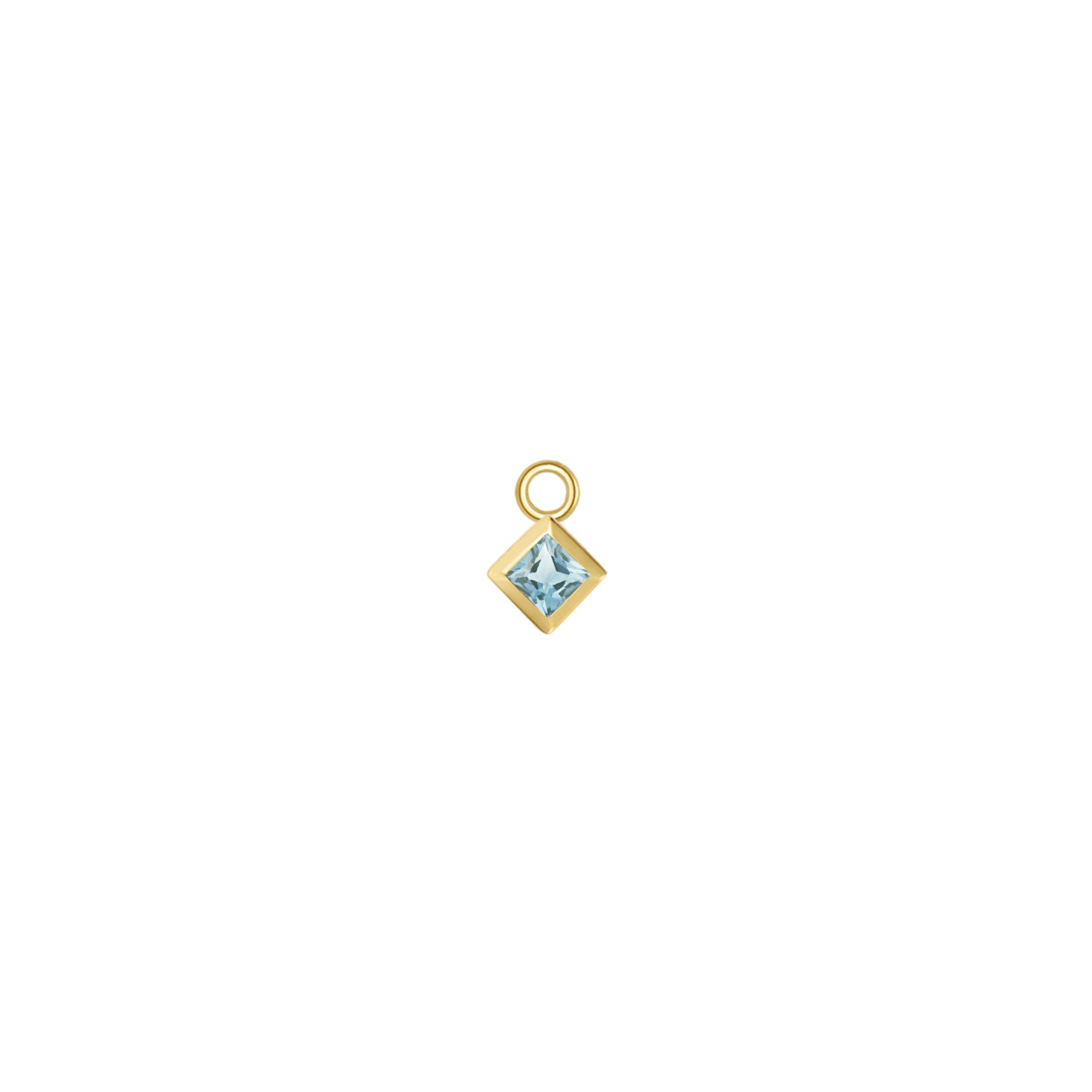 Princess Solitaire Bezel Charm - Colored Gemstone
