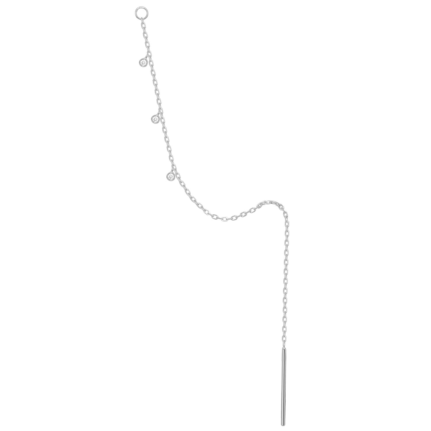 Threader - Dripping Bezel Diamonds Long