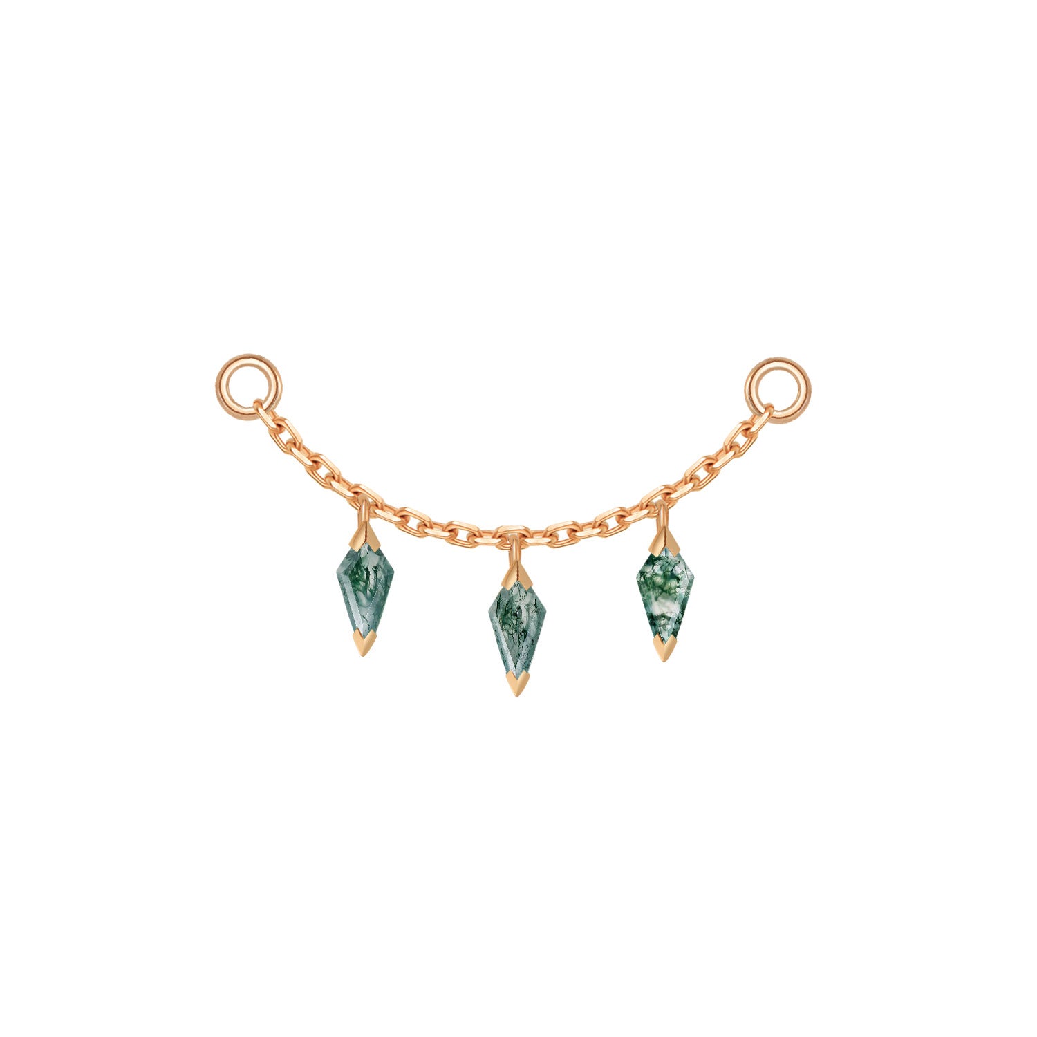 Chain with 3 Dripping Kite Gemstones
