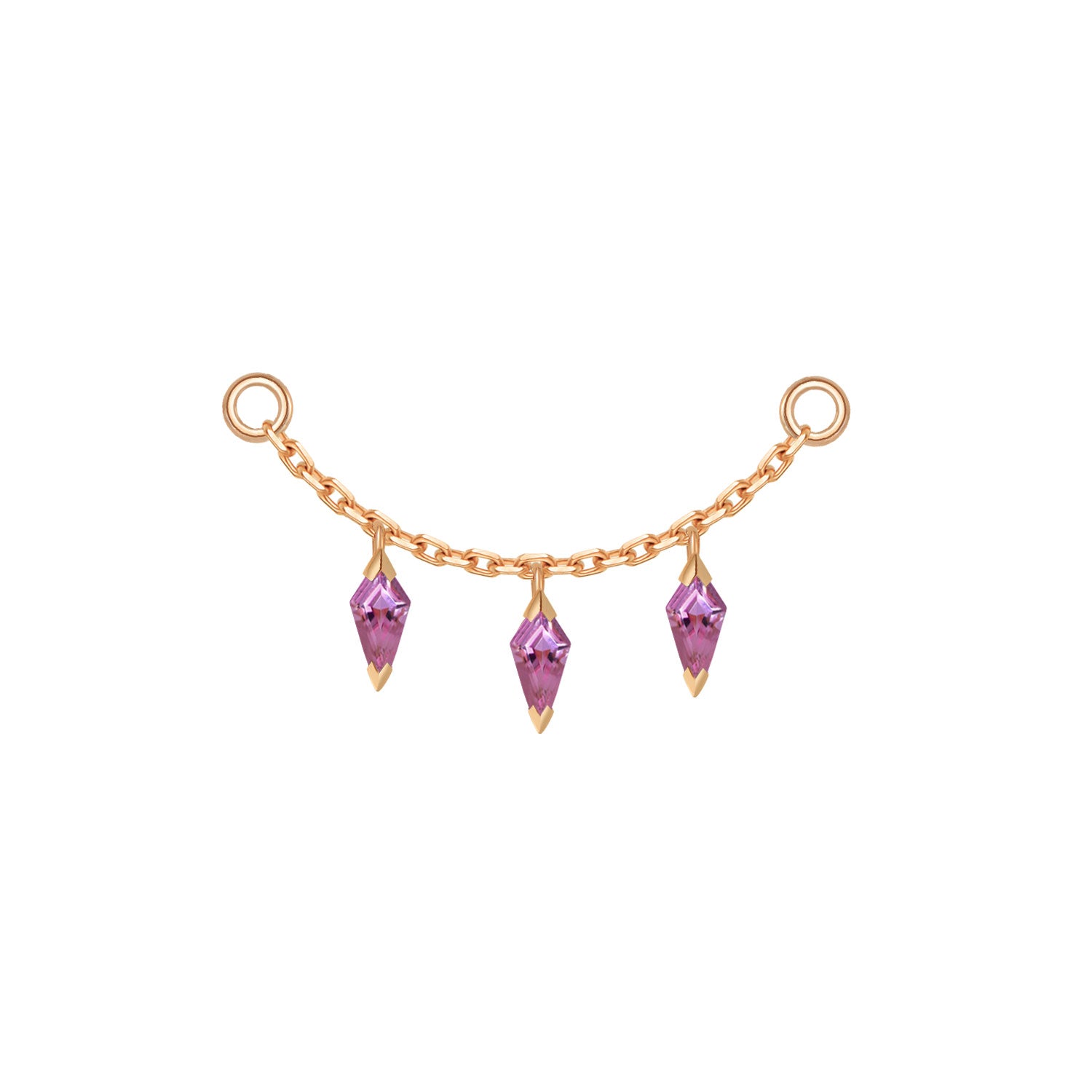 Chain with 3 Dripping Kite Gemstones