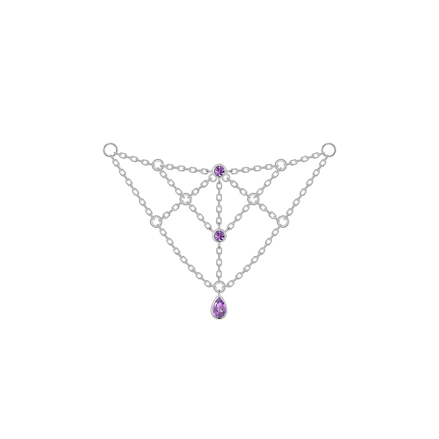 Web Chain - Colored Gemstone