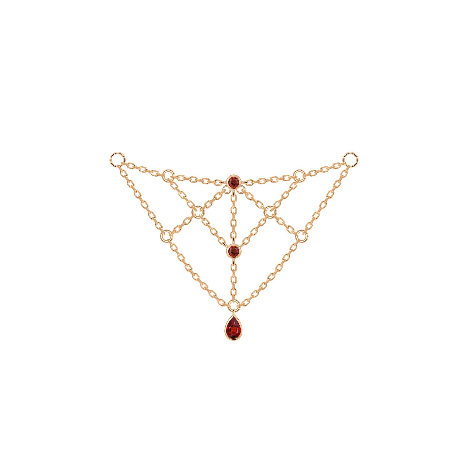 Web Chain - Colored Gemstone