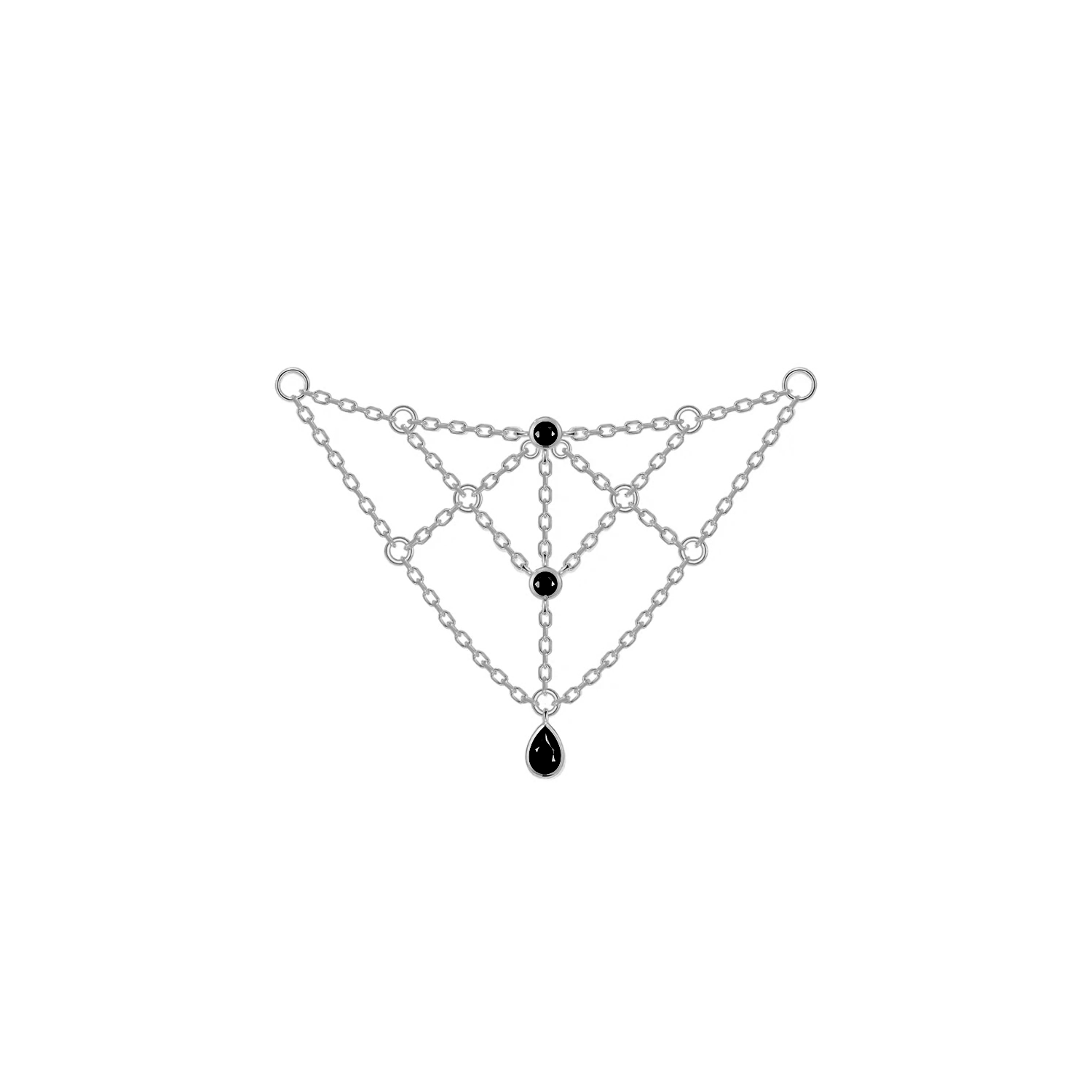 Web Chain - Colored Gemstone