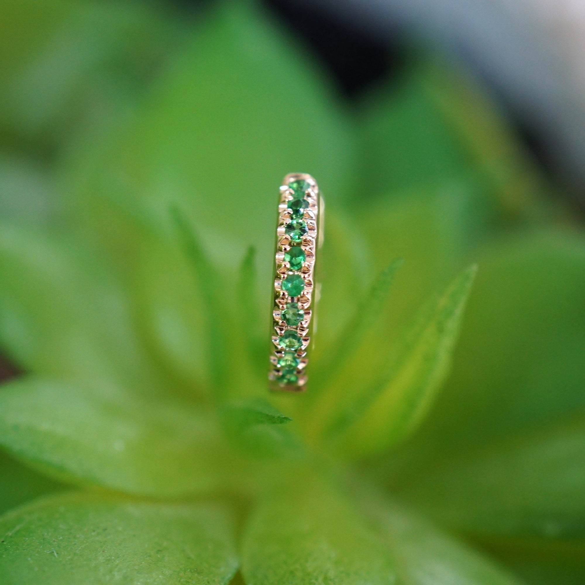 Faceted Gemstone Huggie