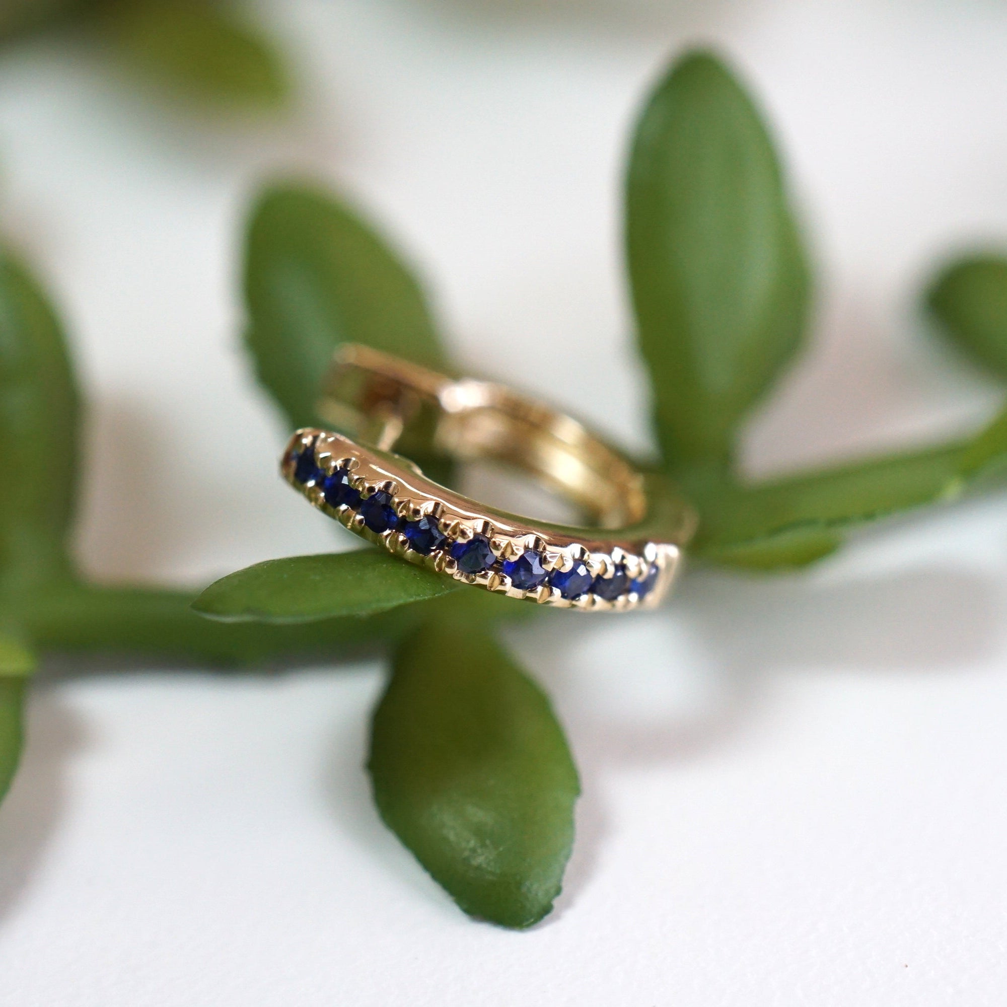 Faceted Gemstone Huggie