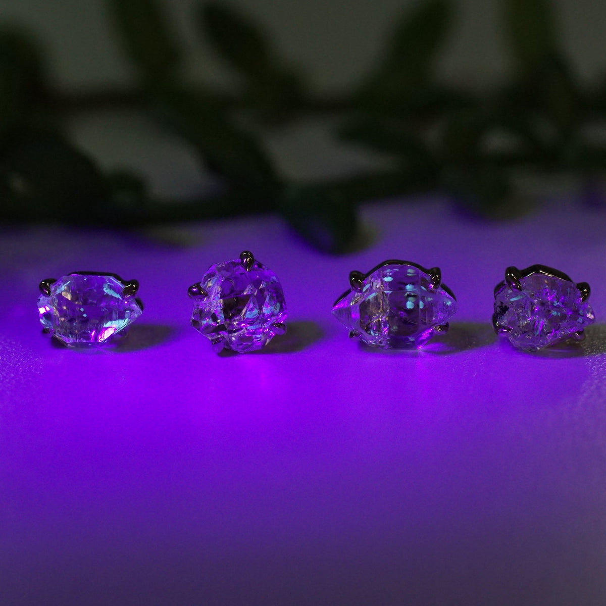 Claw Set Petroleum Quartz with Fluorescent Inclusions Charms