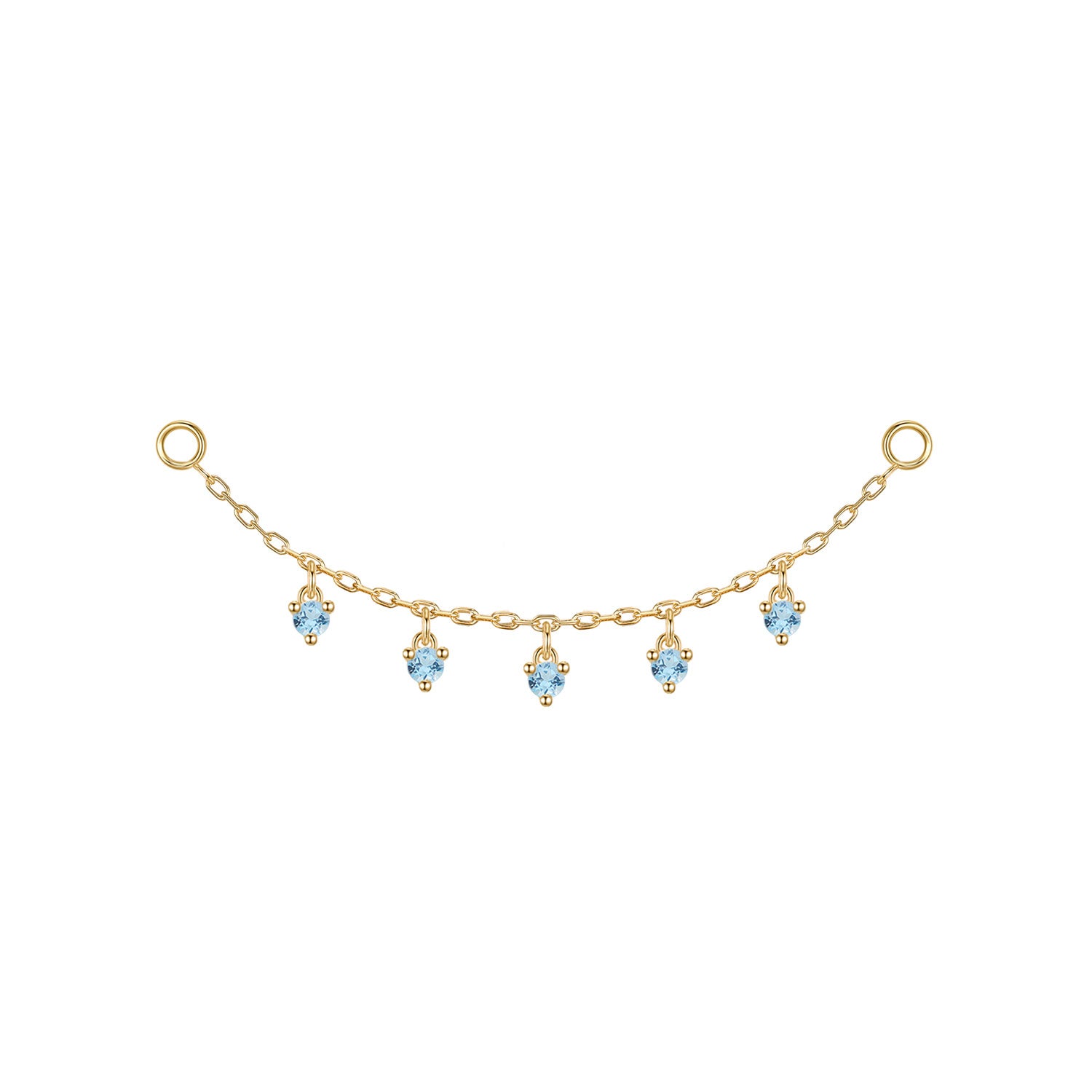 Chain with Dripping Round Colored Gemstones