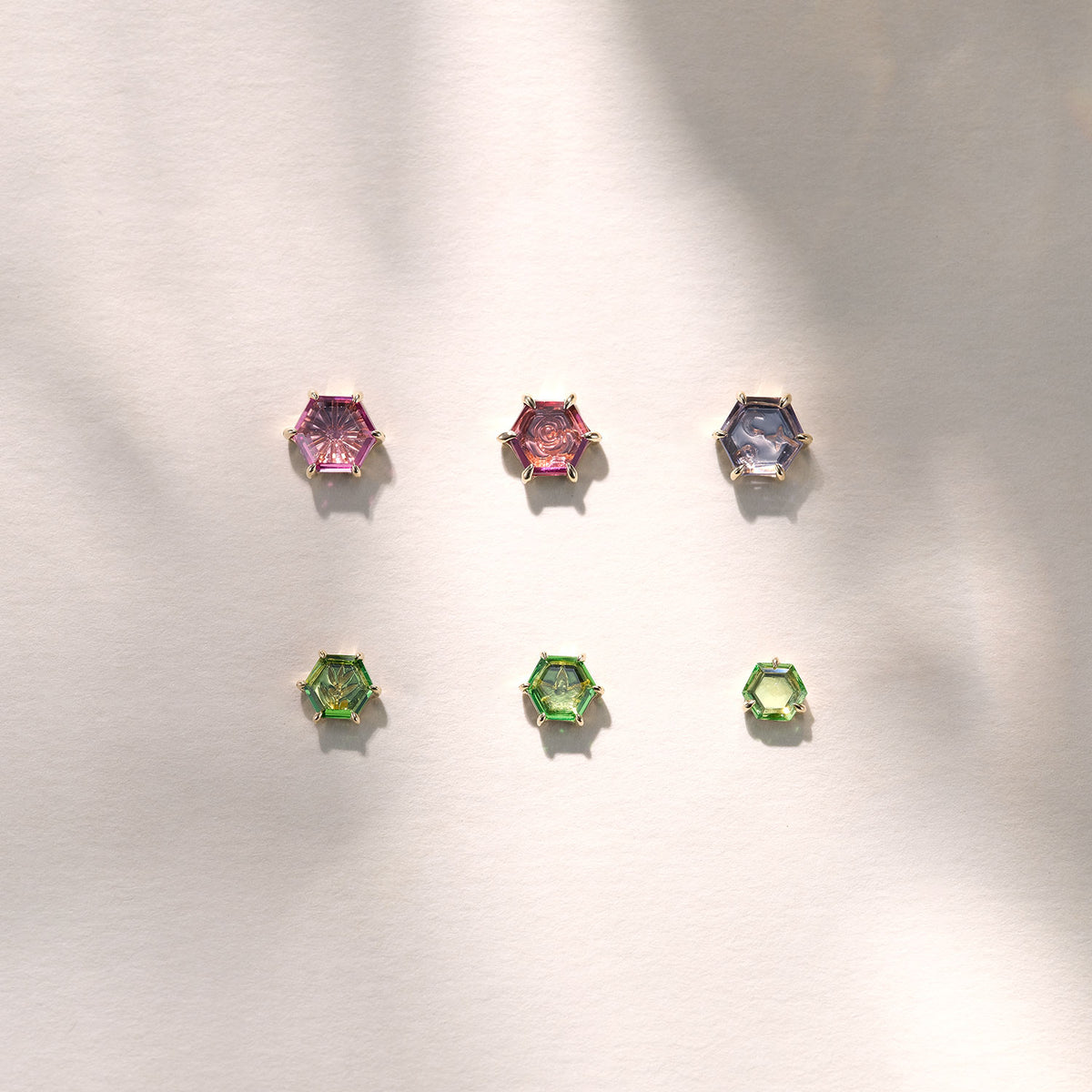 Portrait Cut Hexagon Iolite with Engraving