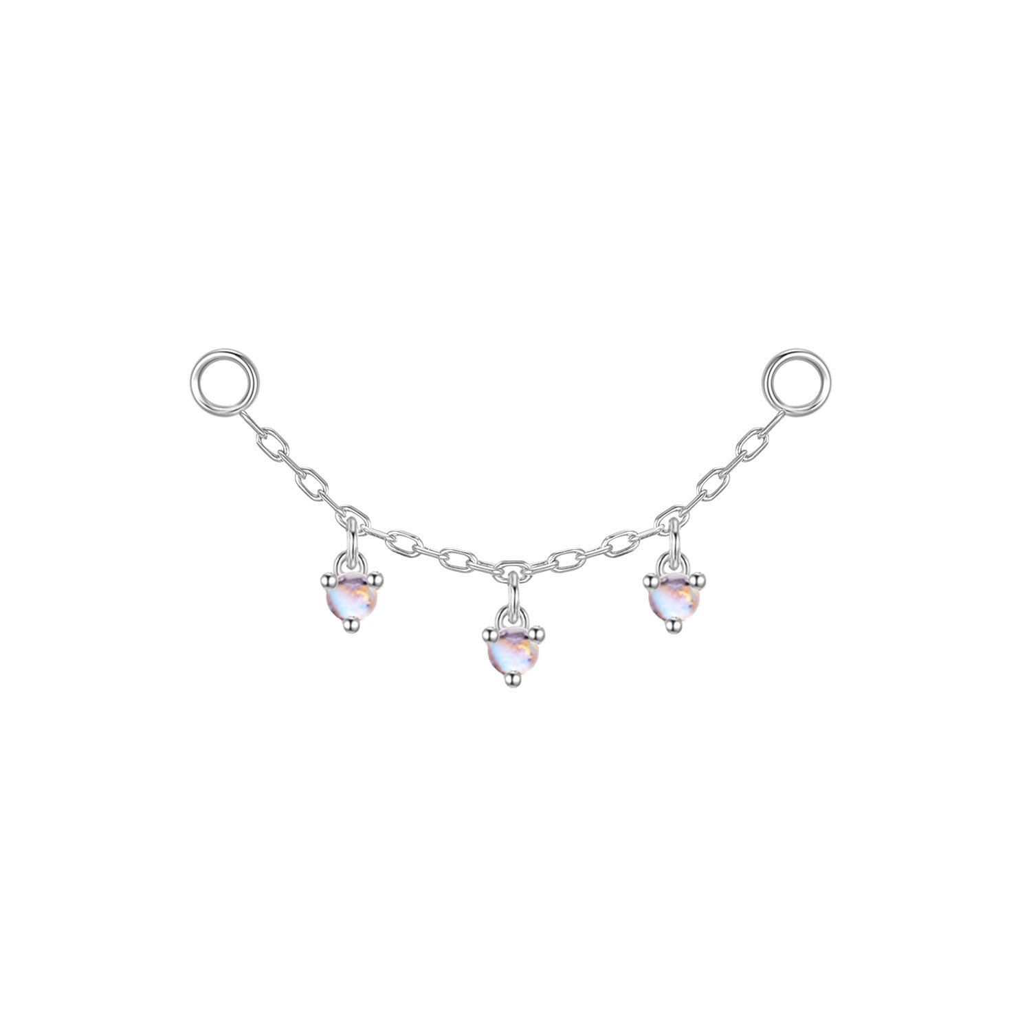 Chain with Dripping Round Colored Gemstones