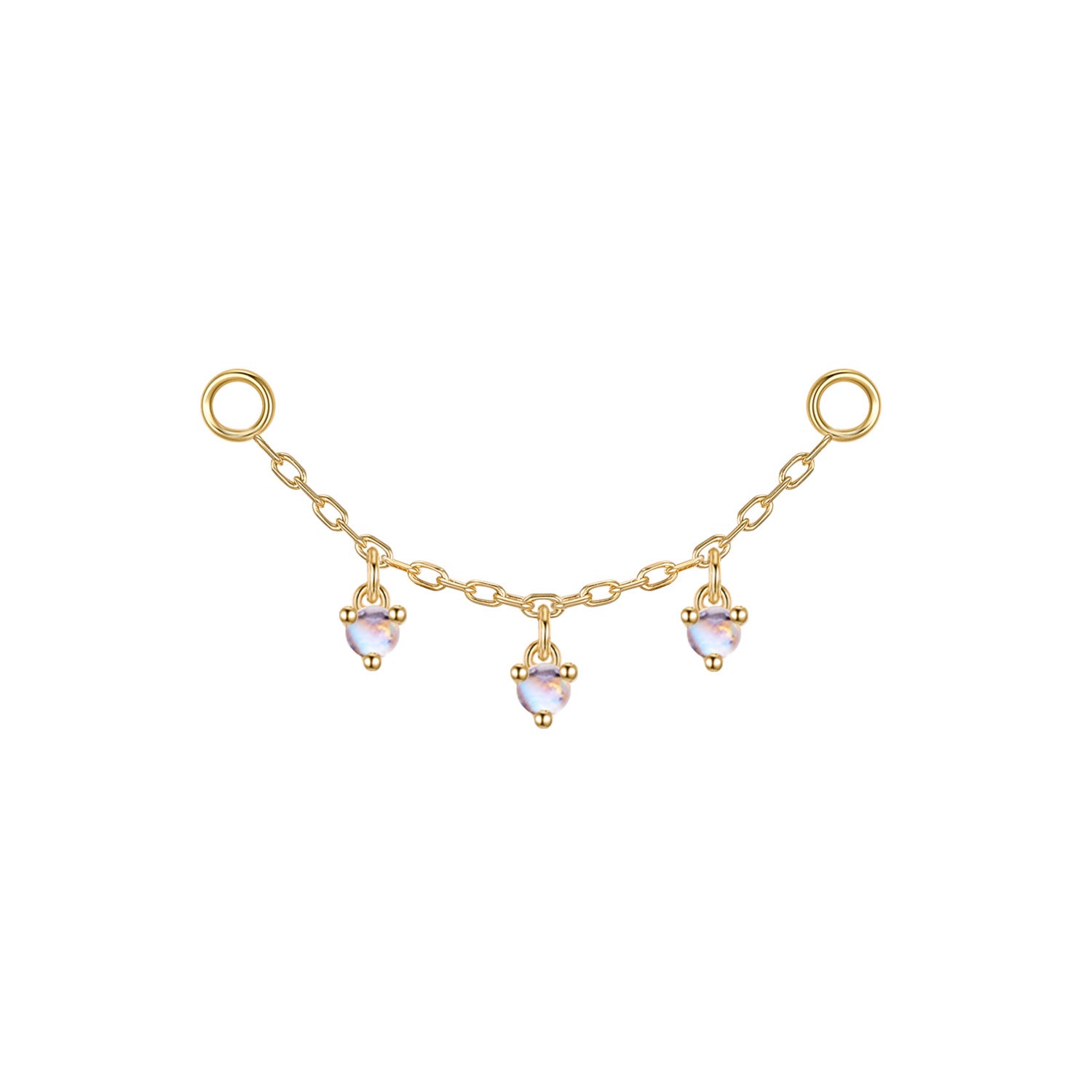 Chain with Dripping Round Colored Gemstones