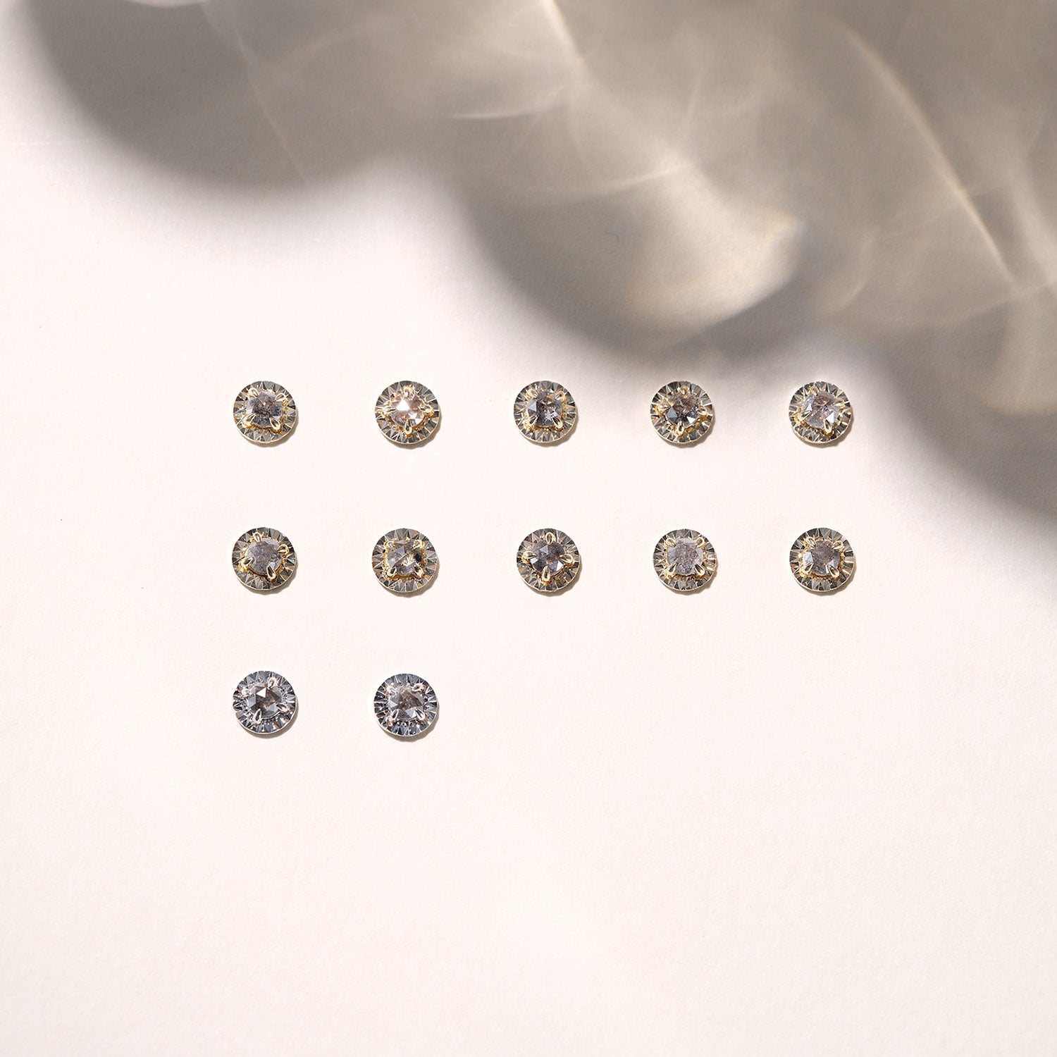 LE 2026 #40 Rose Cut Salt and Pepper Diamond with Ray Edge