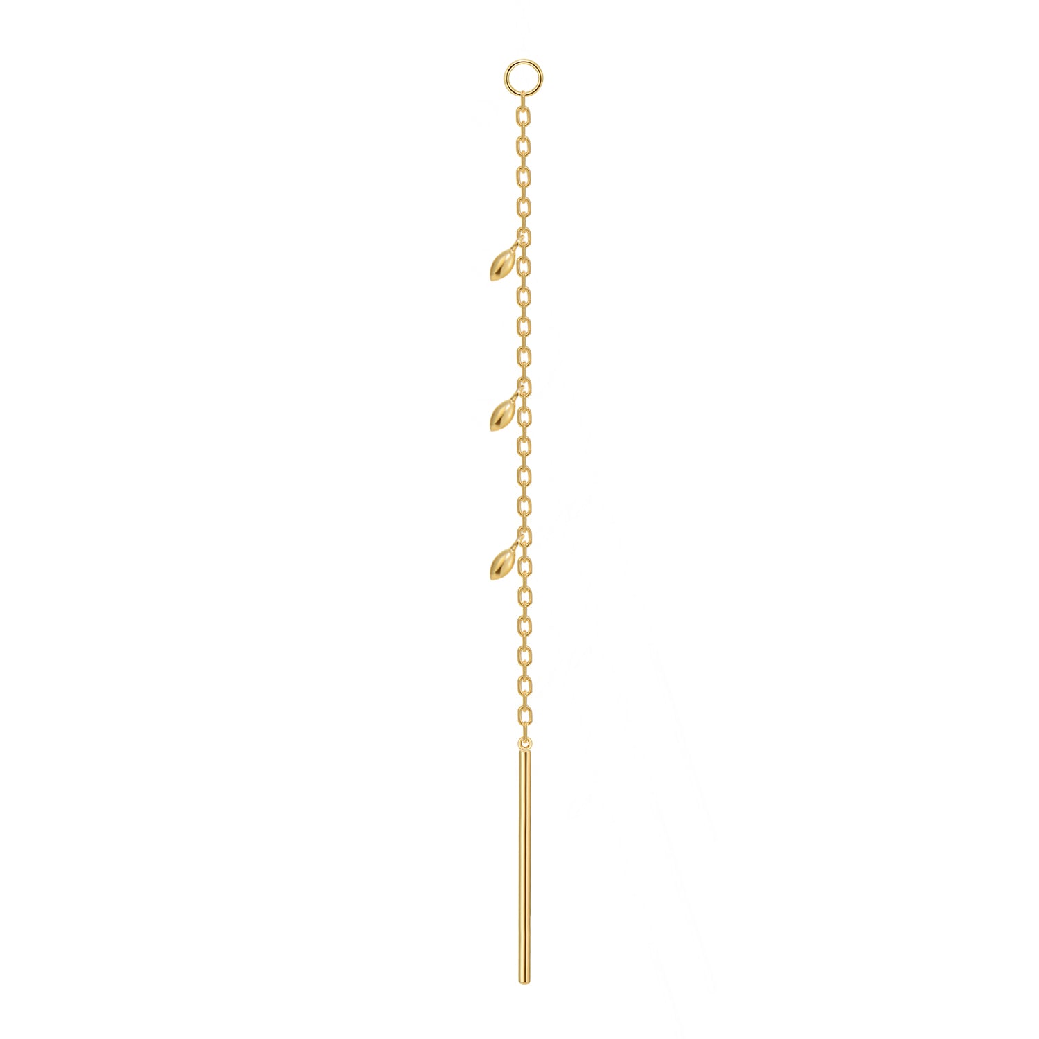 Threader - Dripping Marquise Gold Beads and Jump Ring Short