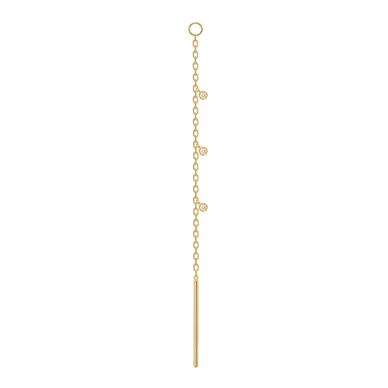 Threader - Jump Ring and Dripping Bezel Diamonds Short