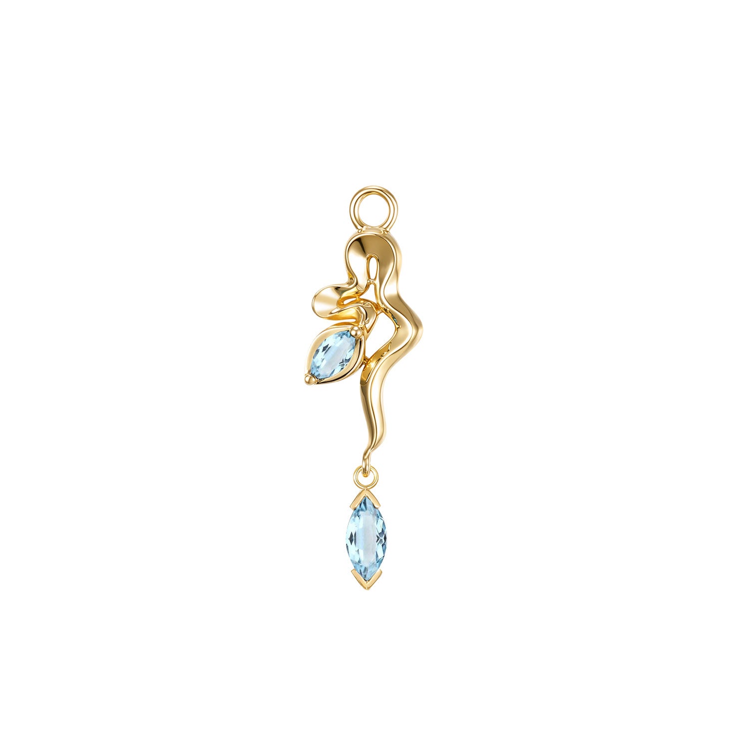 Snake - Amaryllis Charm - Colored Gemstone