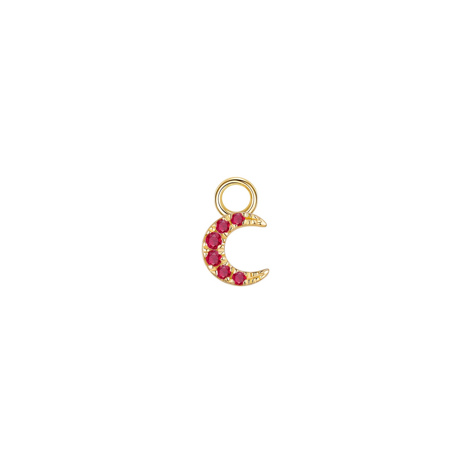 Ayla Crescent Moon Charm - Colored Gemstone