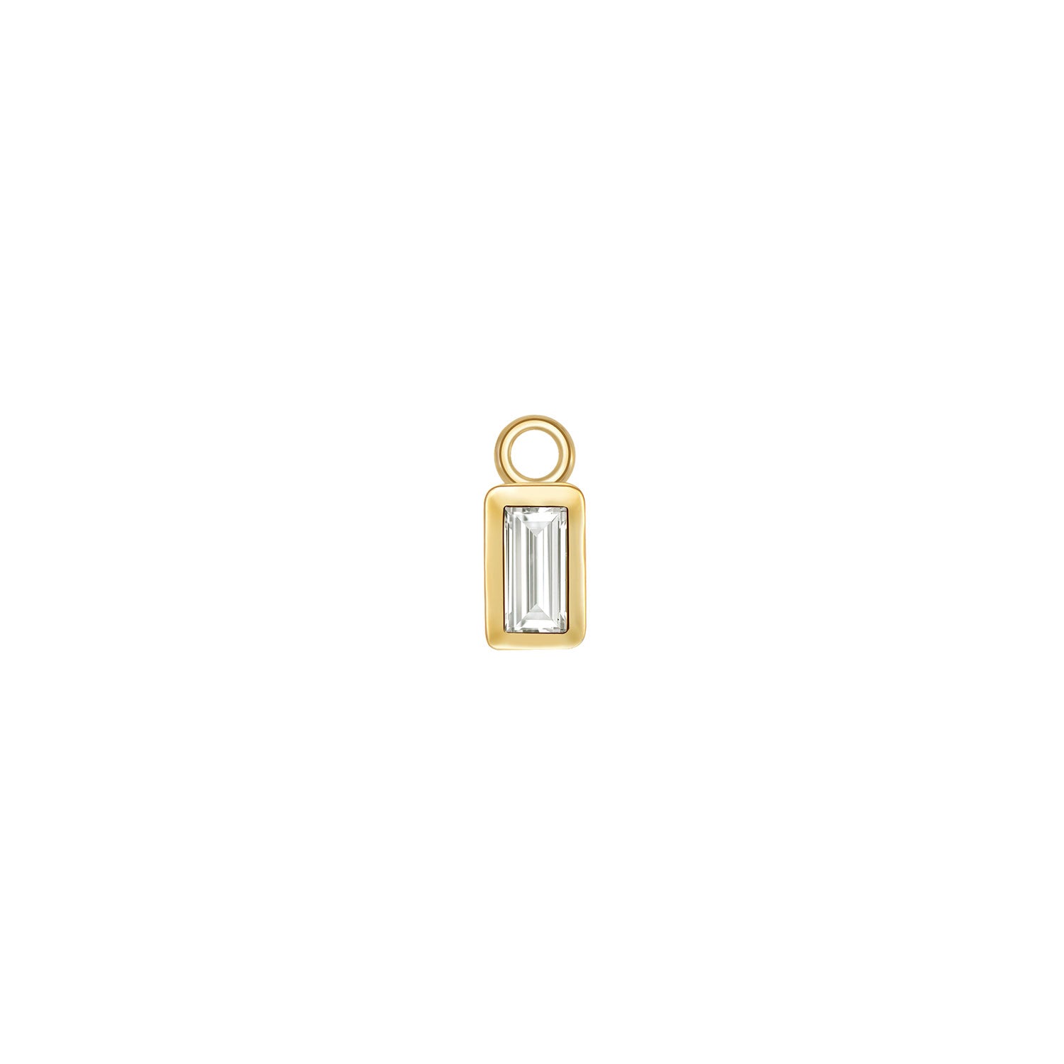 Diamond Baguette Solitaire Bezel Charm