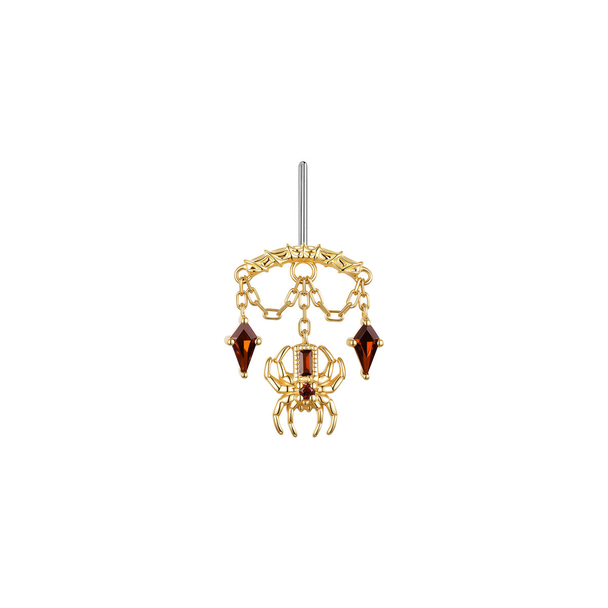 Bar End - Spider with Kite Gemstones