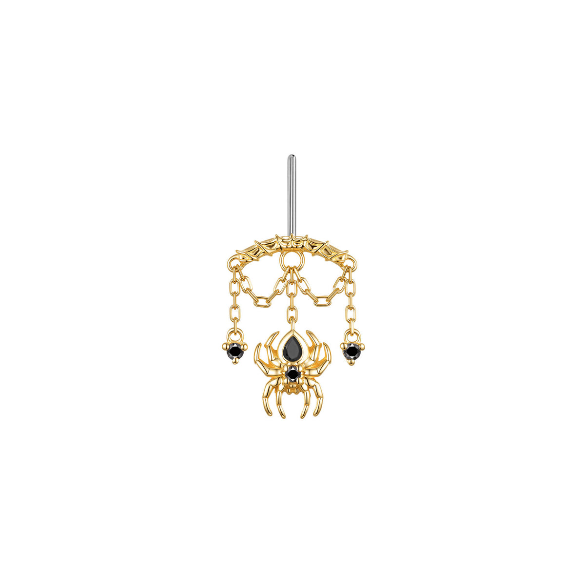 Bar End - Spider with Round Gemstones