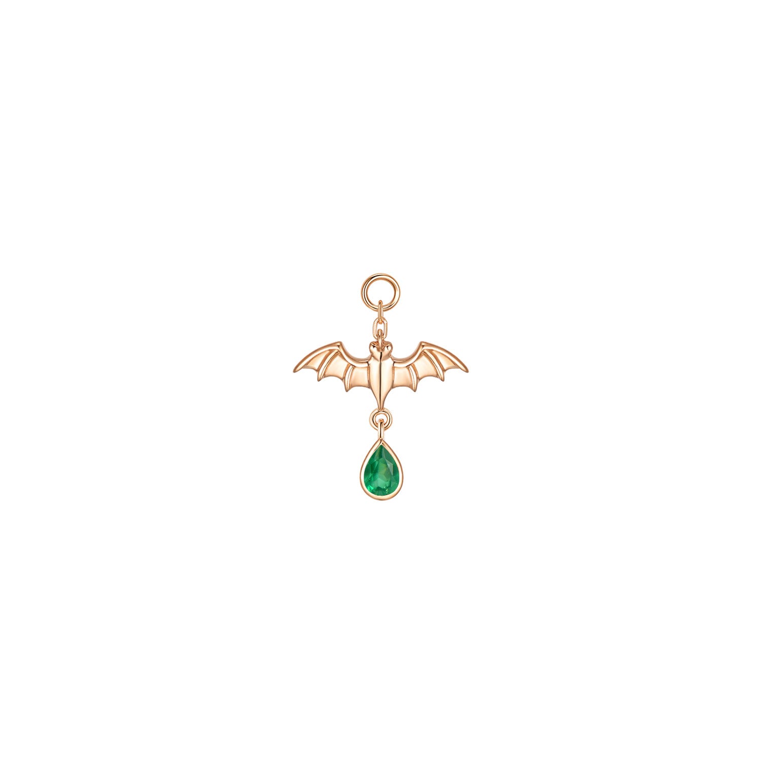 Bat with Dripping Pear Gemstone Charm