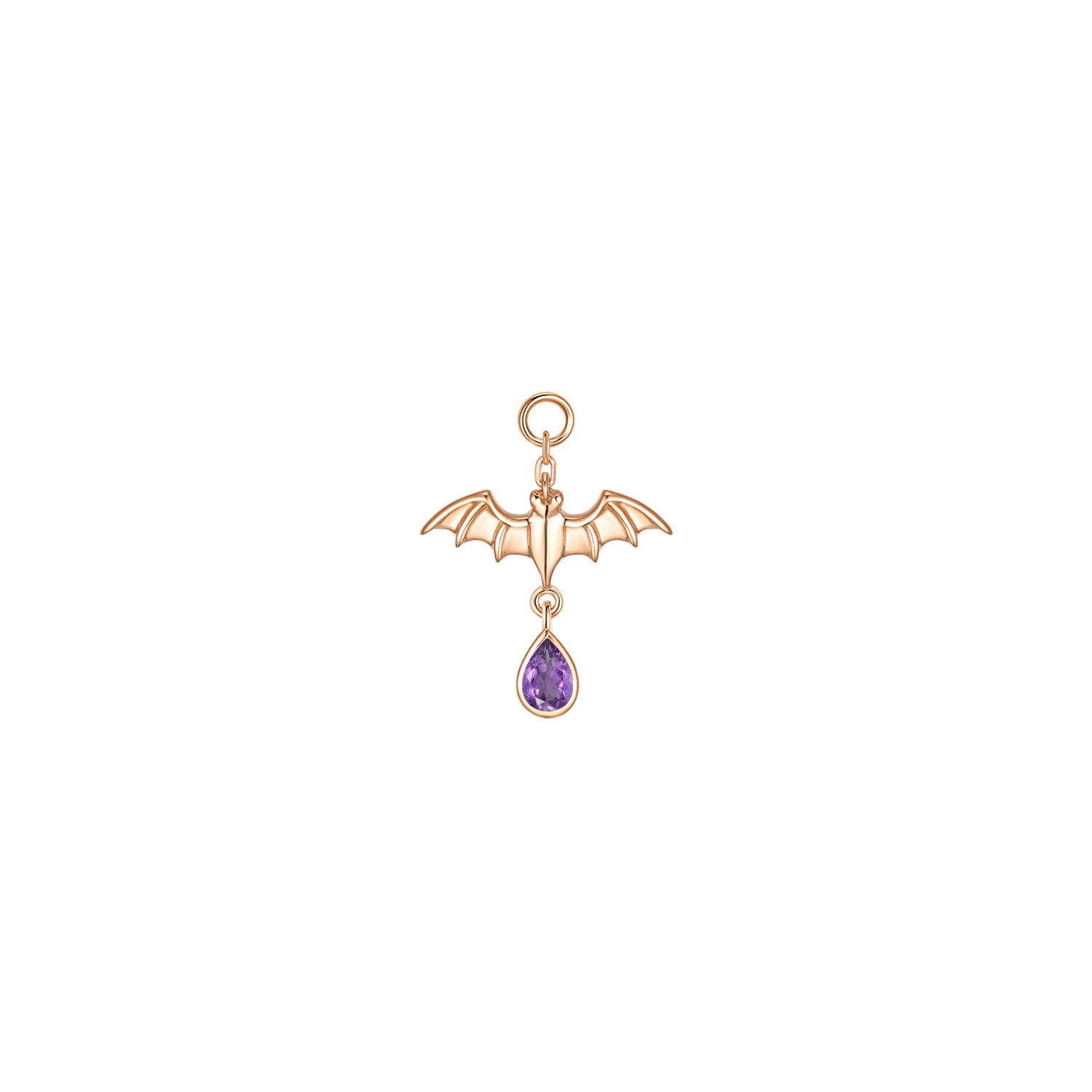 Bat with Dripping Pear Gemstone Charm