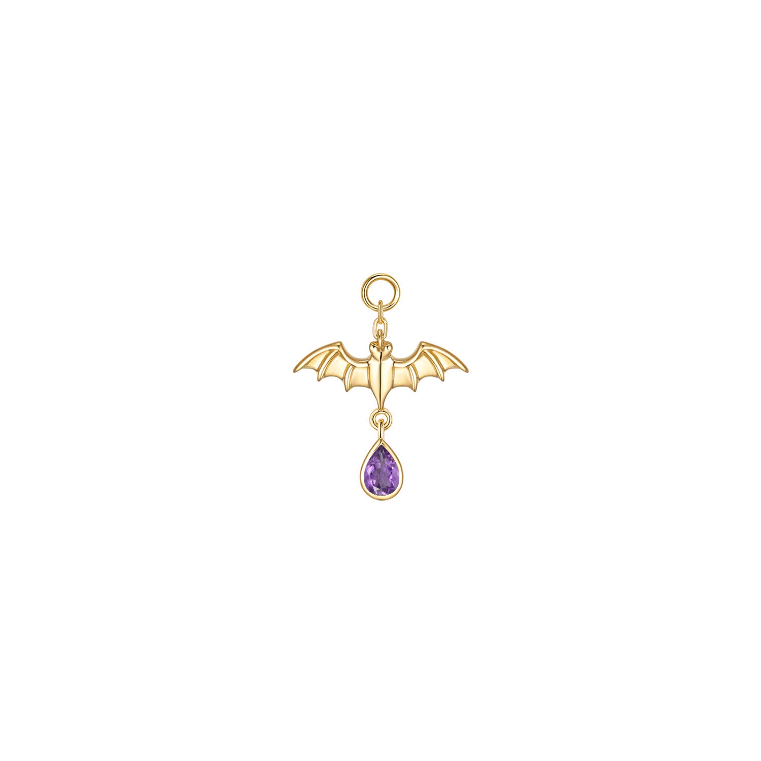Bat with Dripping Pear Gemstone Charm