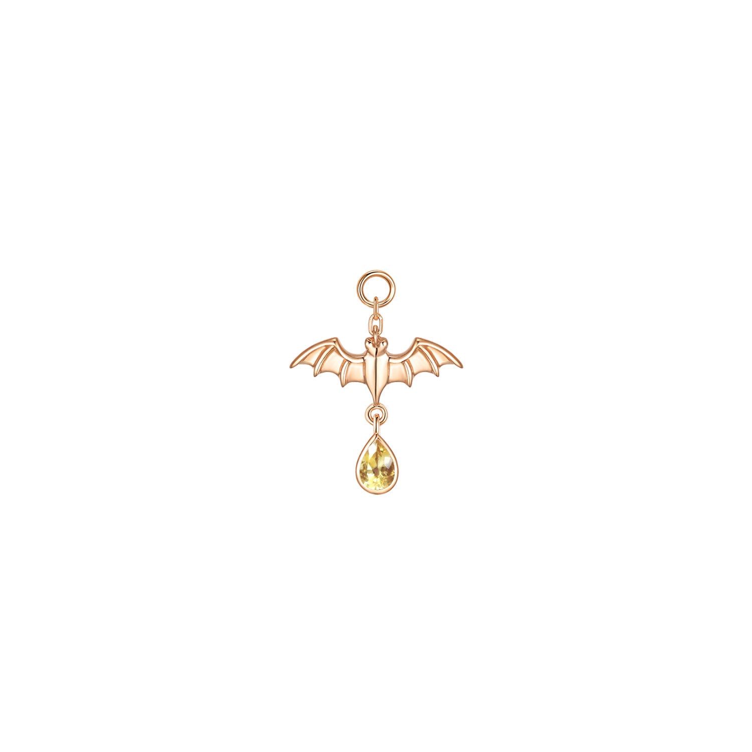 Bat with Dripping Pear Gemstone Charm