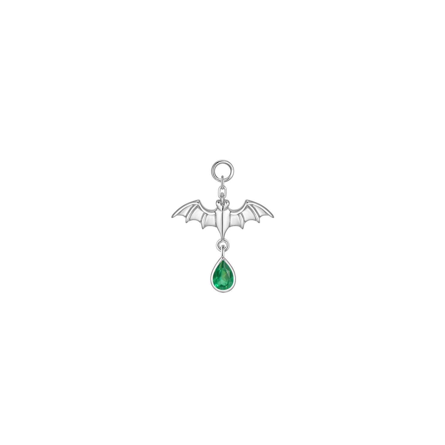 Bat with Dripping Pear Gemstone Charm
