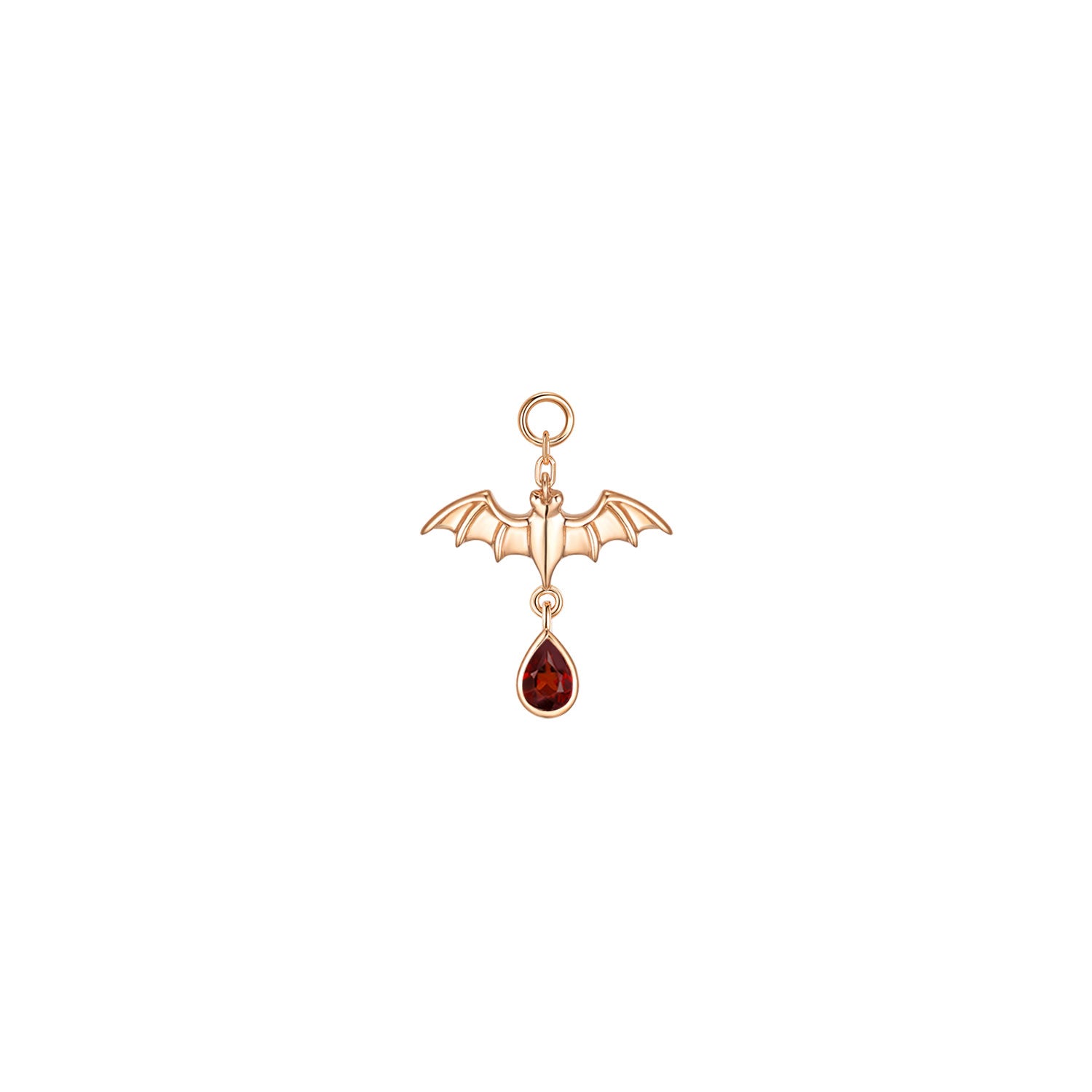Bat with Dripping Pear Gemstone Charm