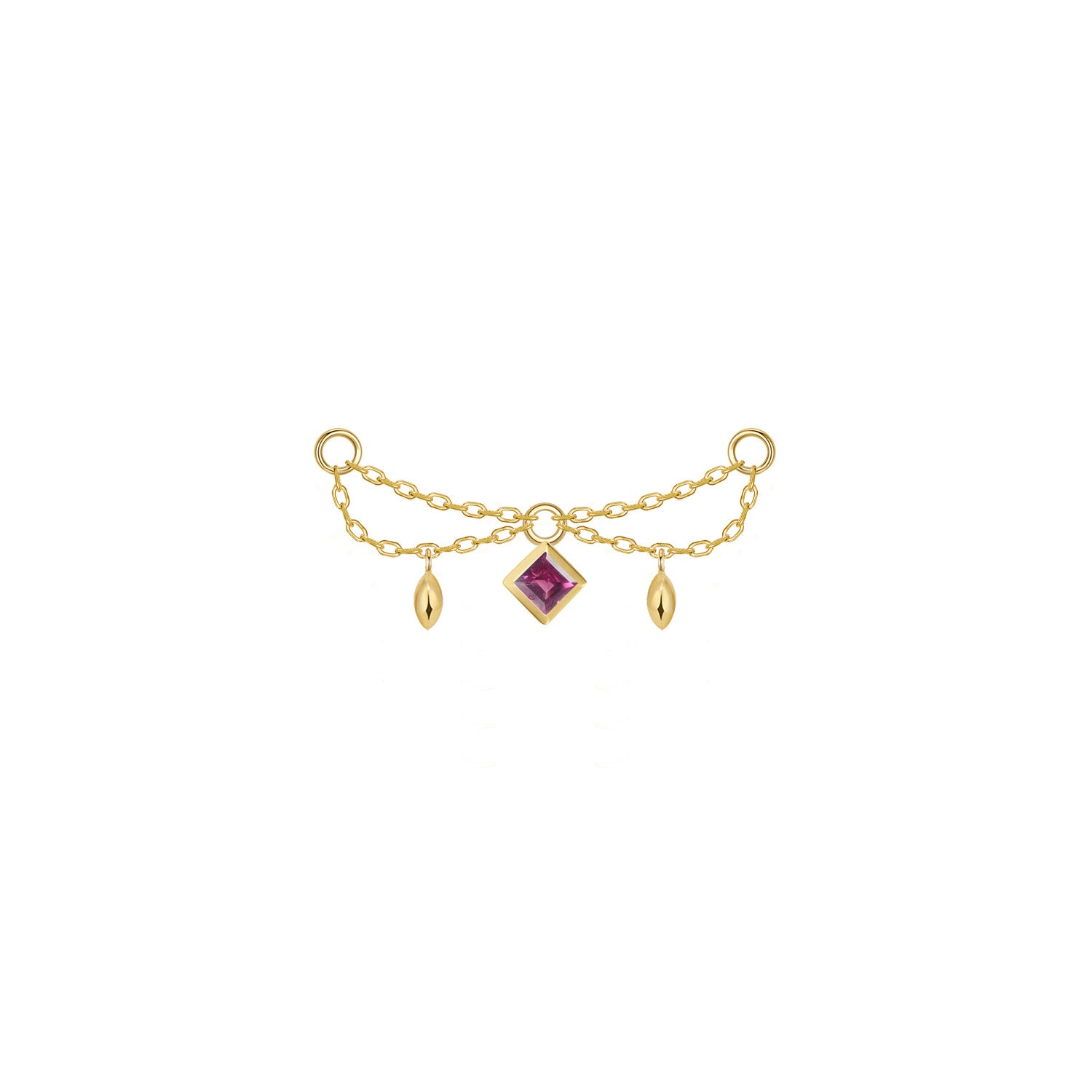 Belle Chain - Princess Cut Gemstone
