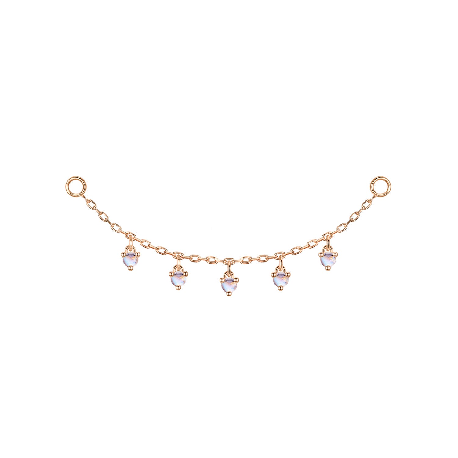 Chain with Dripping Round Colored Gemstones