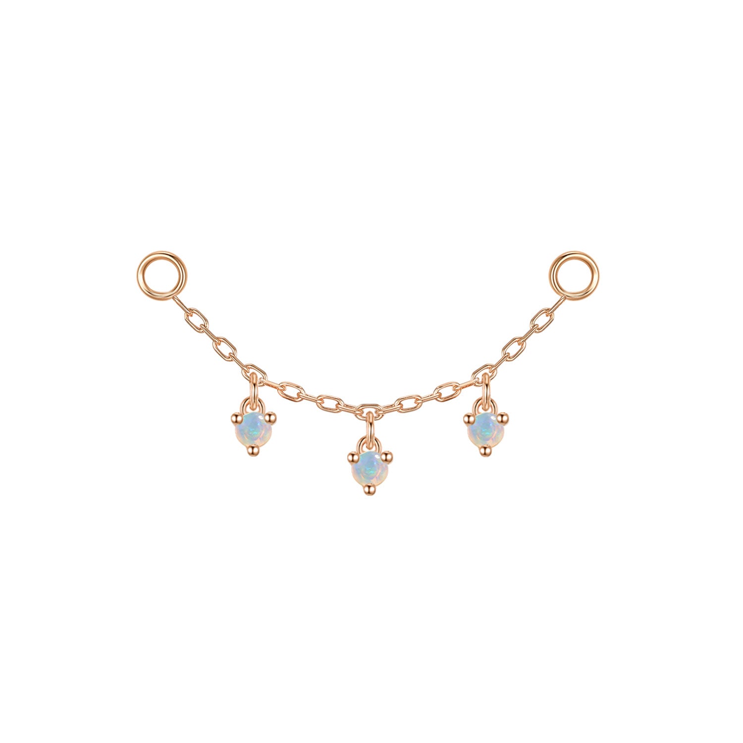 Chain with Dripping Round Colored Gemstones