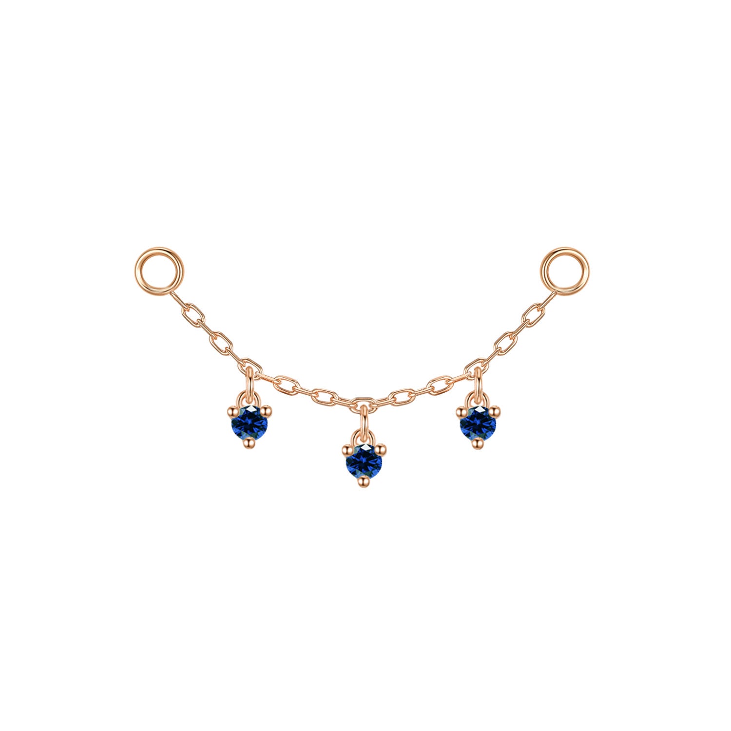 Chain with Dripping Round Colored Gemstones