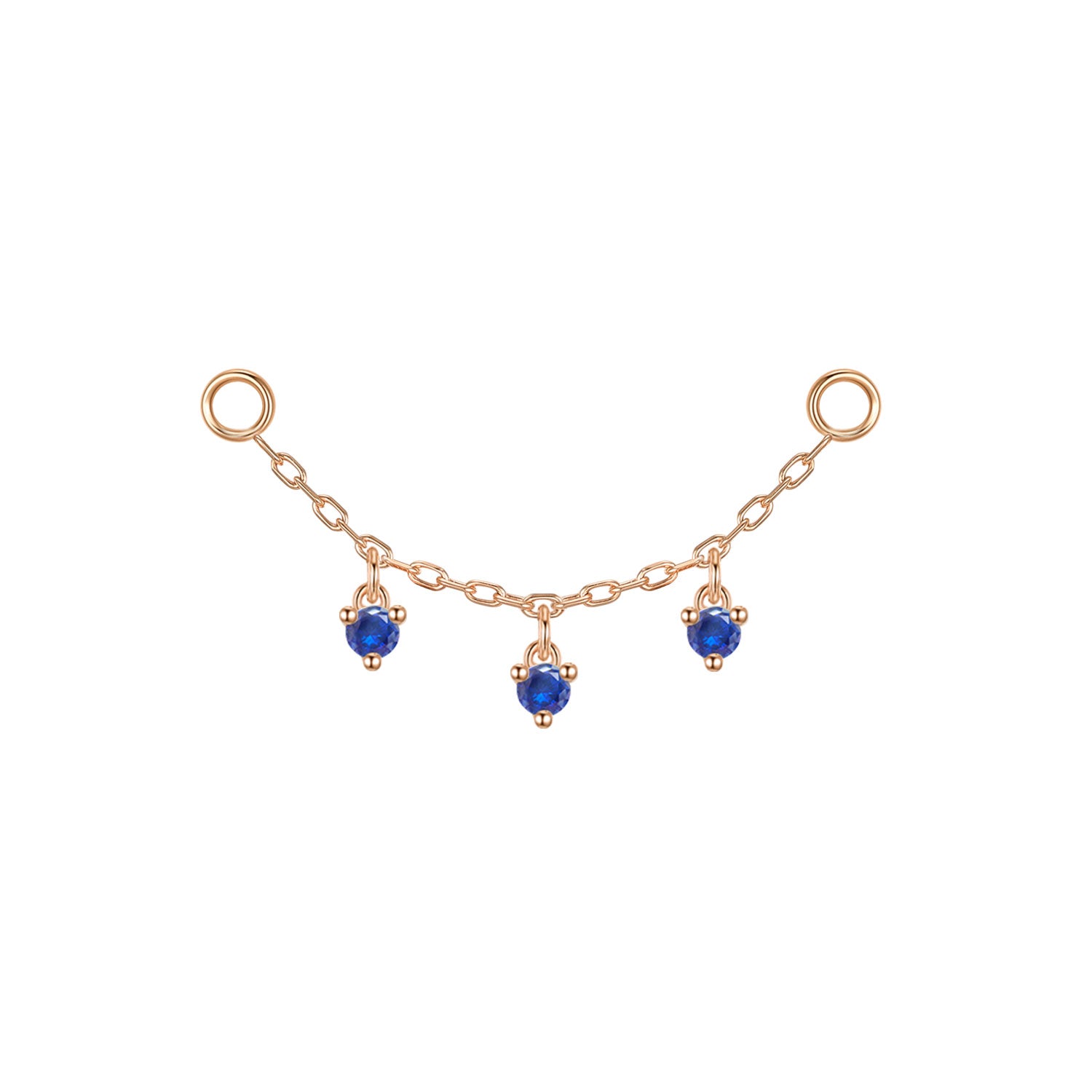 Chain with Dripping Round Colored Gemstones