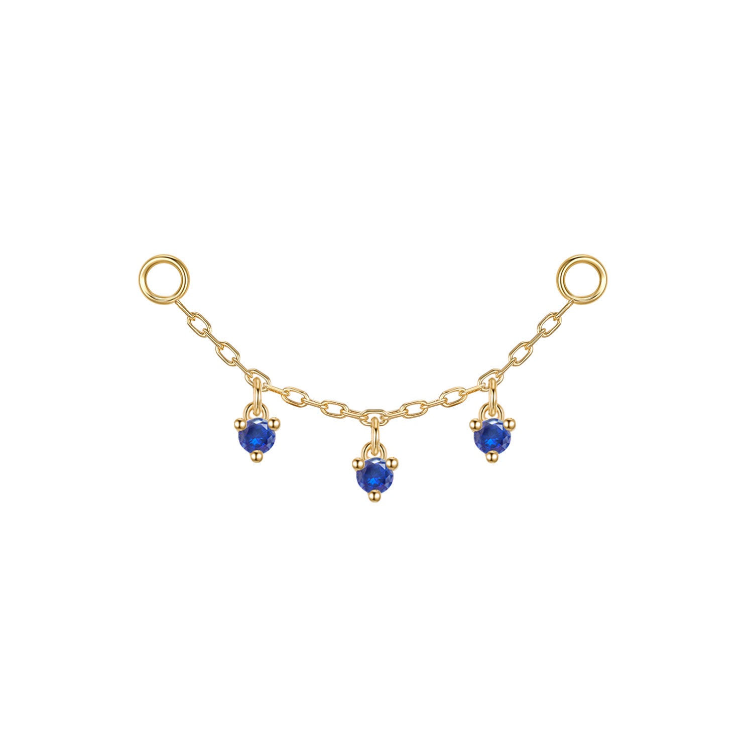Chain with Dripping Round Colored Gemstones