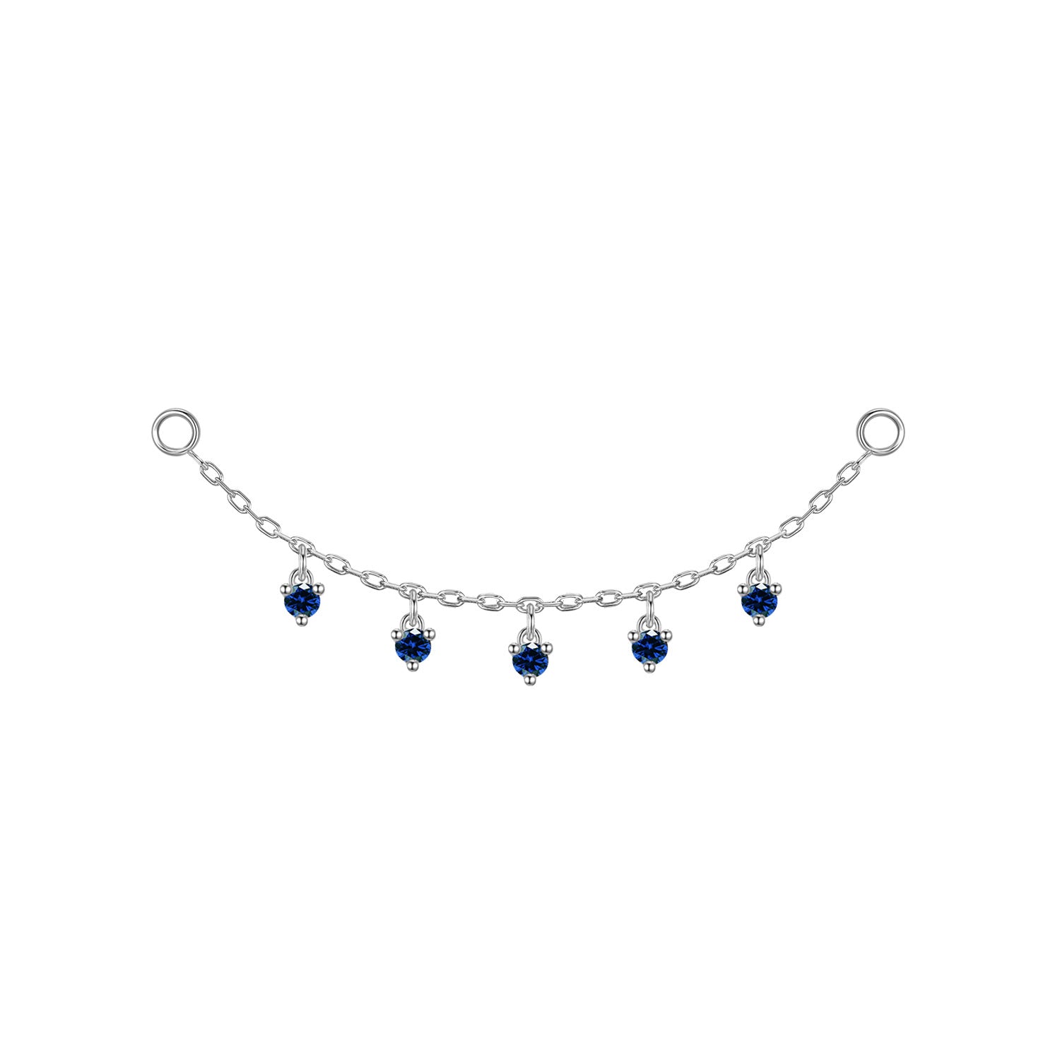 Chain with Dripping Round Colored Gemstones