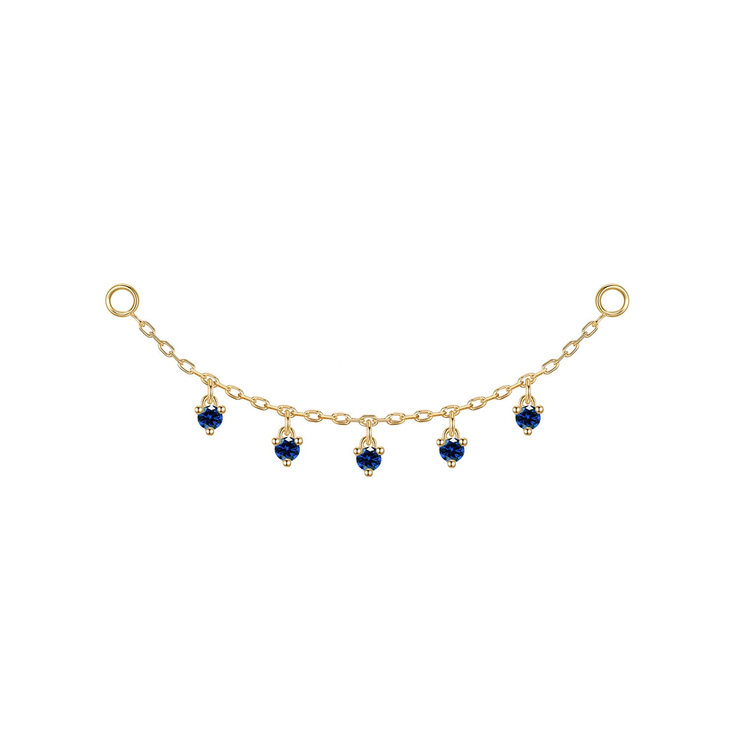 Chain with Dripping Round Colored Gemstones