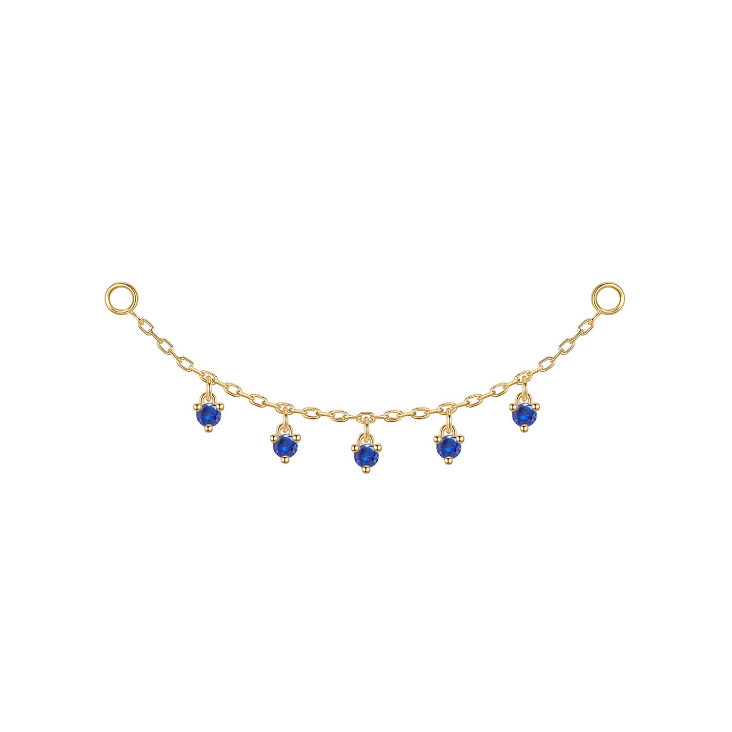 Chain with Dripping Round Colored Gemstones