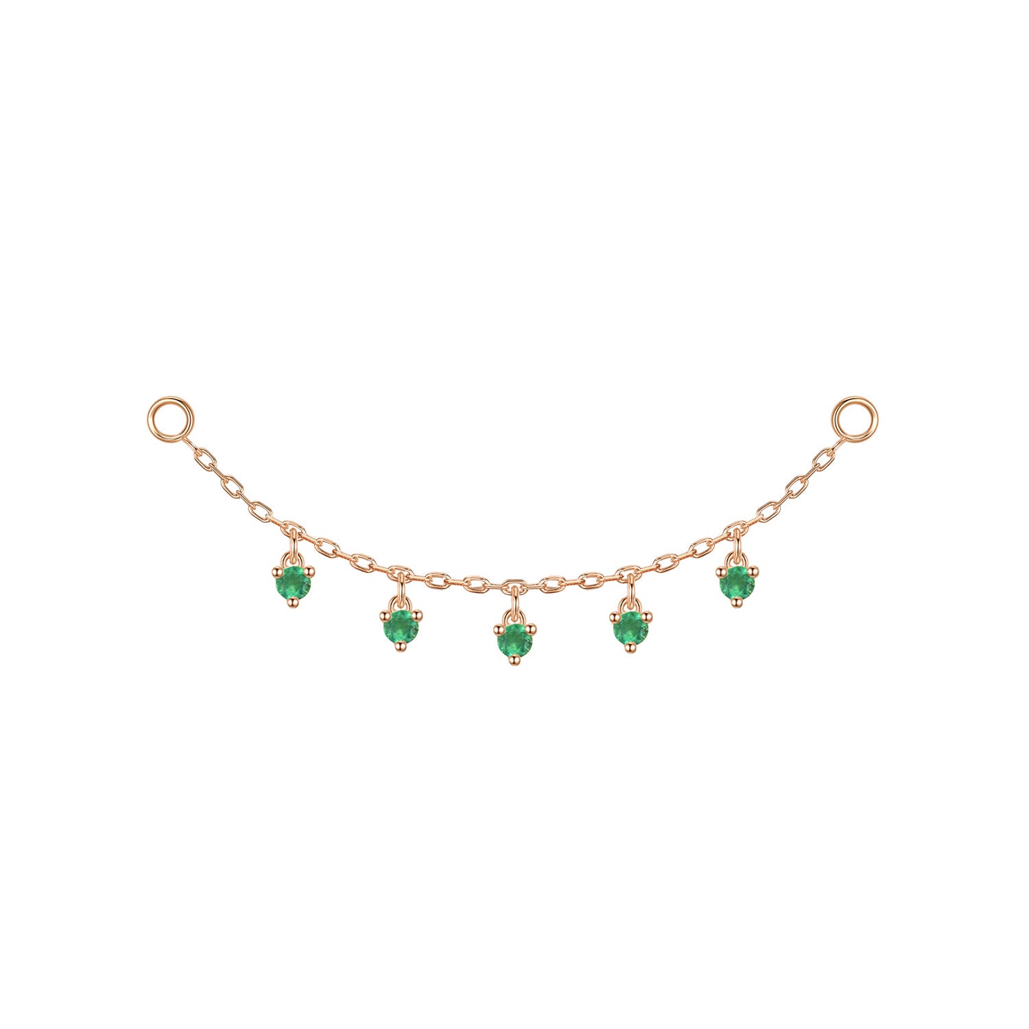 Chain with Dripping Round Colored Gemstones