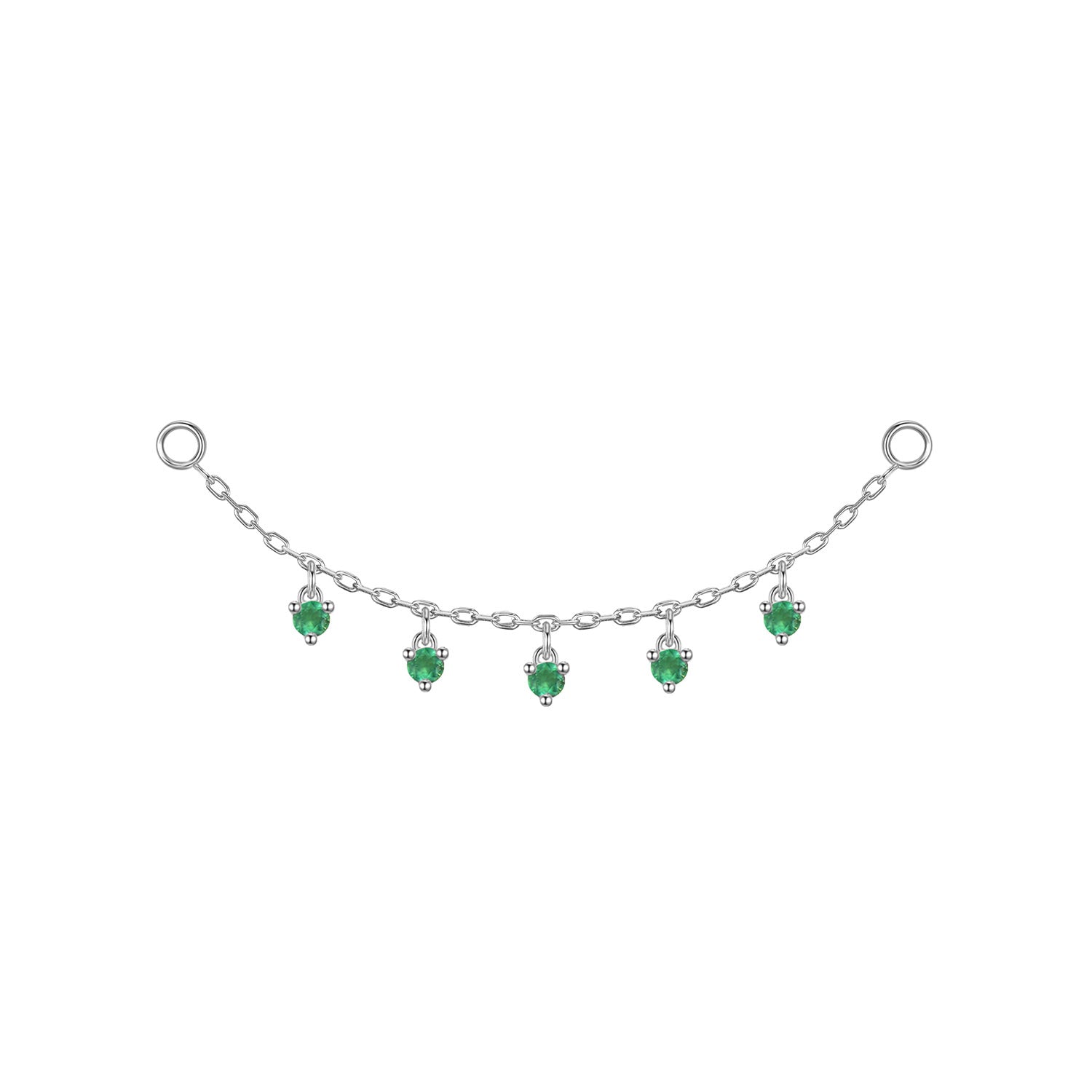Chain with Dripping Round Colored Gemstones
